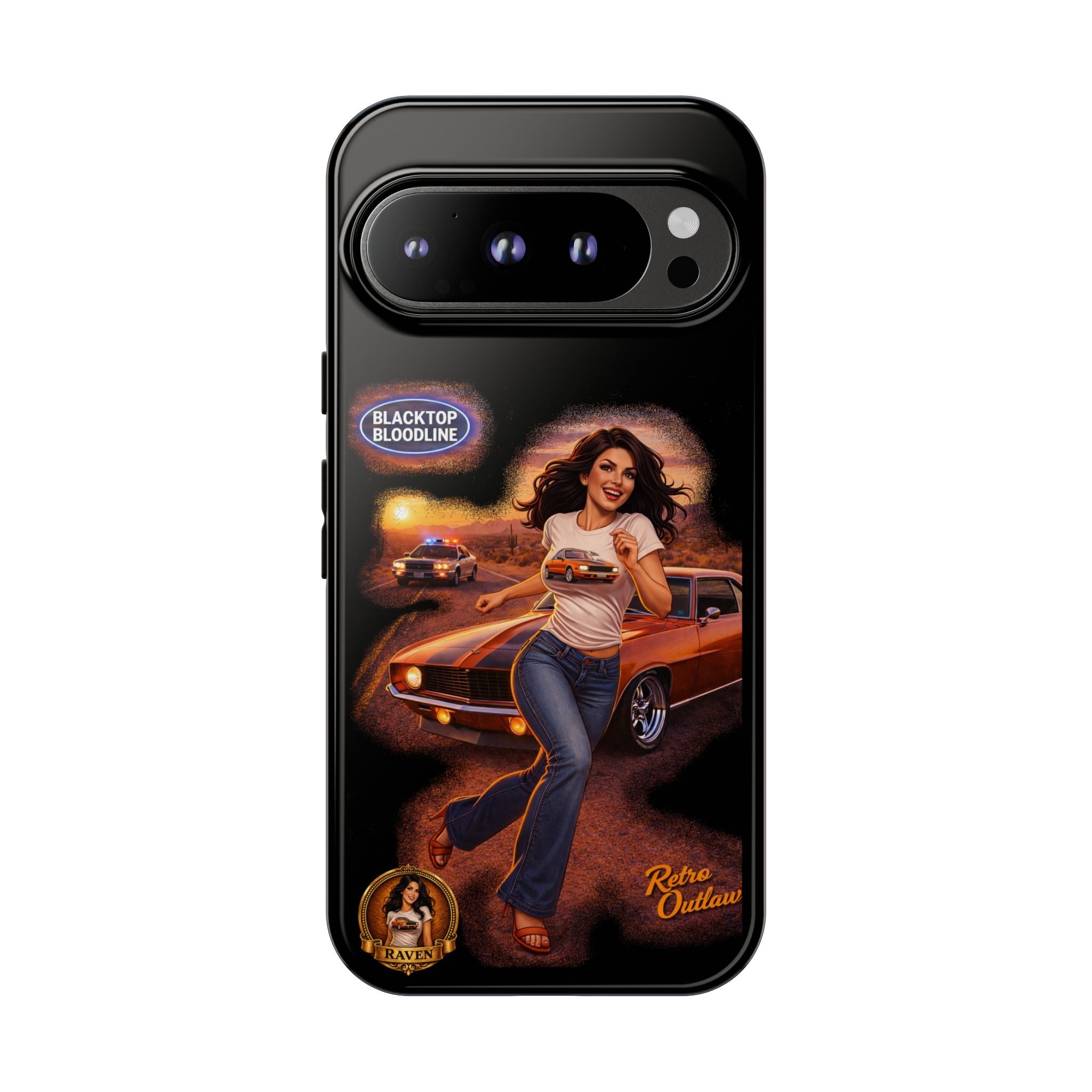 Retro Outlaw | Pin-Up Girl Series | Raven — Tough Phone Case