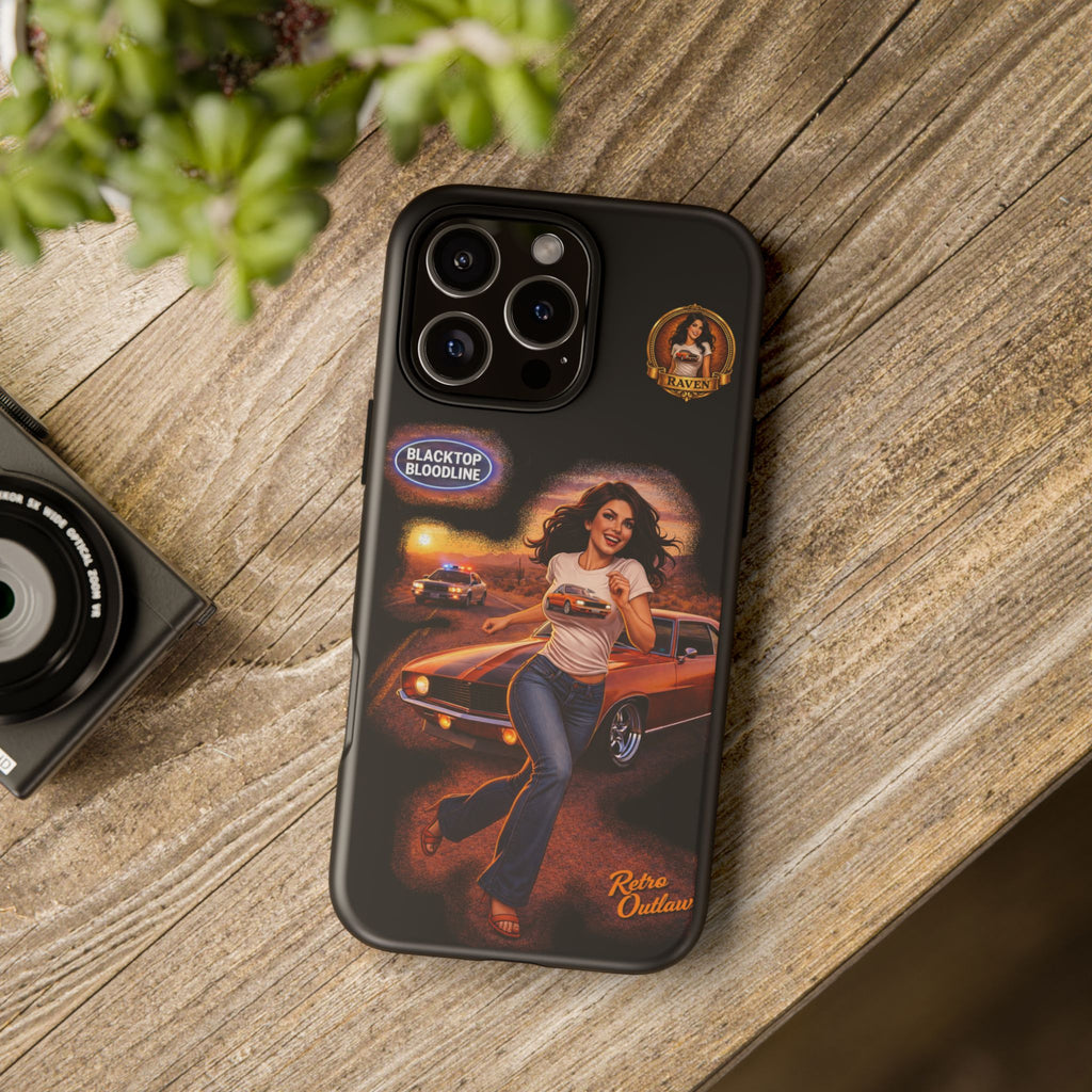 Retro Outlaw | Pin-Up Girl Series | Raven — Tough Phone Case