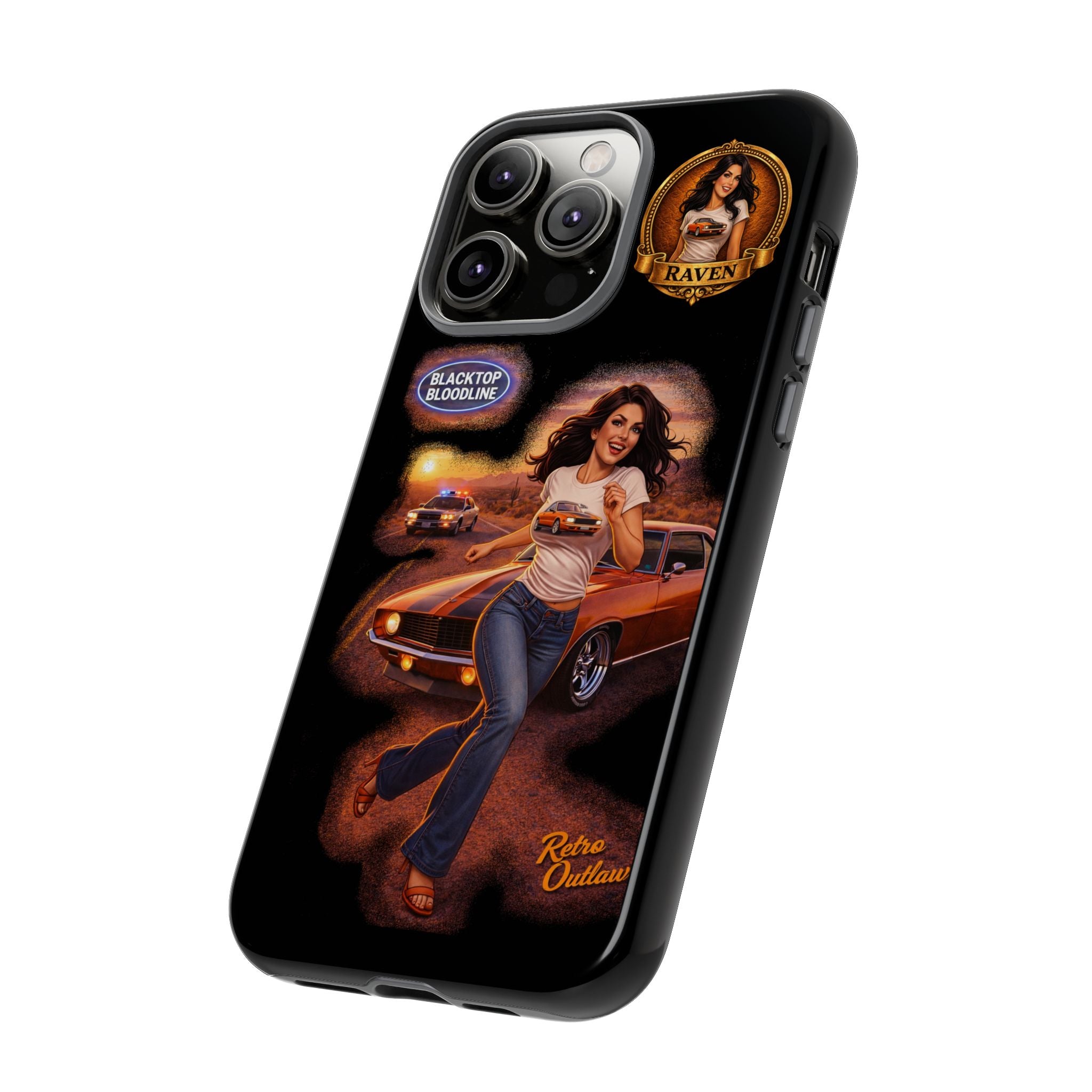 Retro Outlaw | Pin-Up Girl Series | Raven — Tough Phone Case