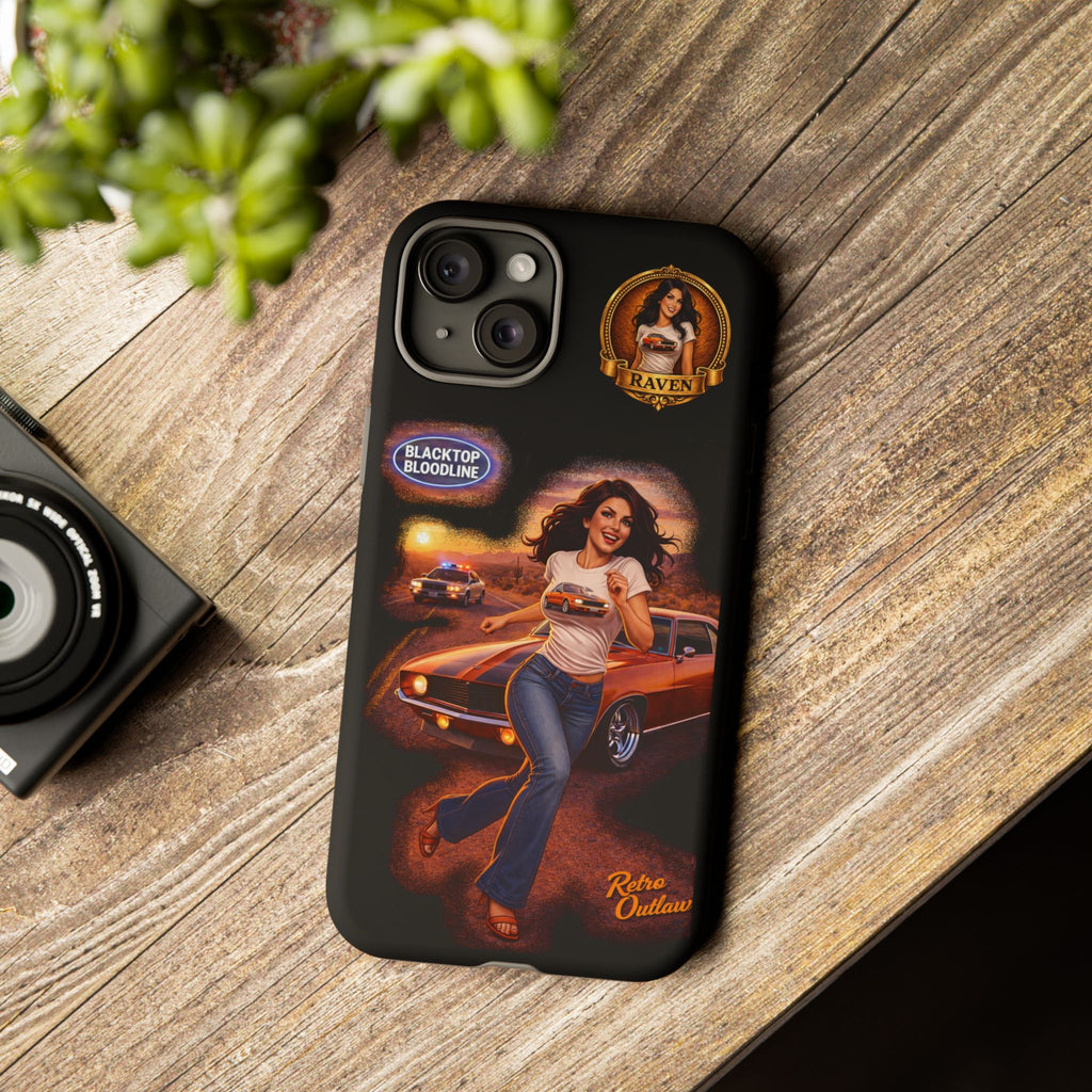 Retro Outlaw | Pin-Up Girl Series | Raven — Tough Phone Case