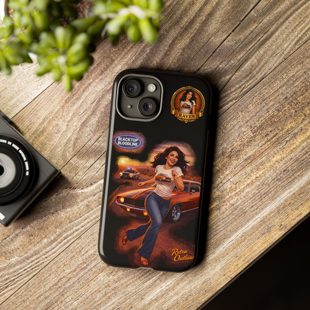 Retro Outlaw | Pin-Up Girl Series | Raven — Tough Phone Case