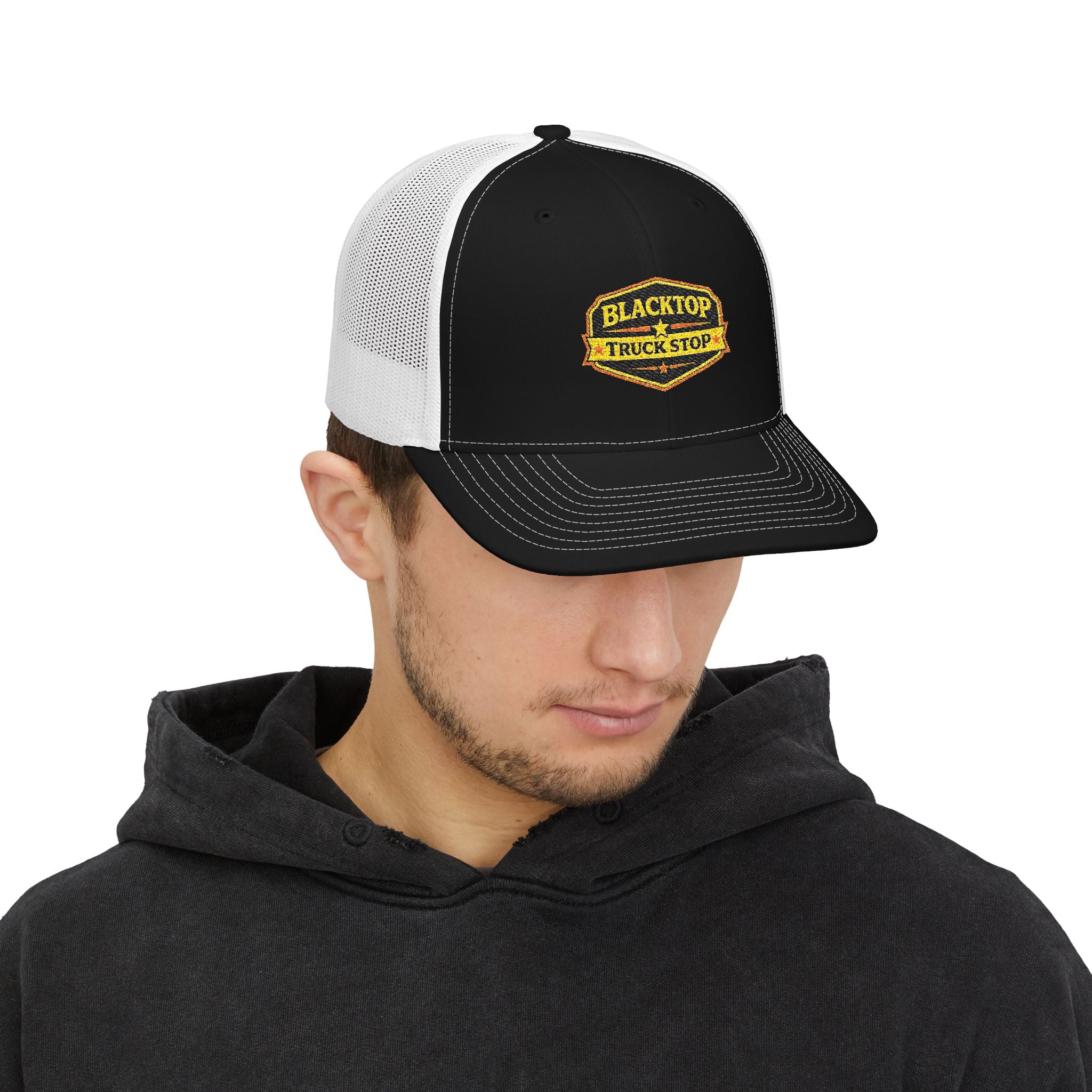 Blacktop Truck Stop — Embroidered Trucker Cap