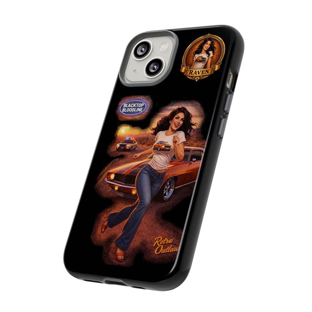 Retro Outlaw | Pin-Up Girl Series | Raven — Tough Phone Case