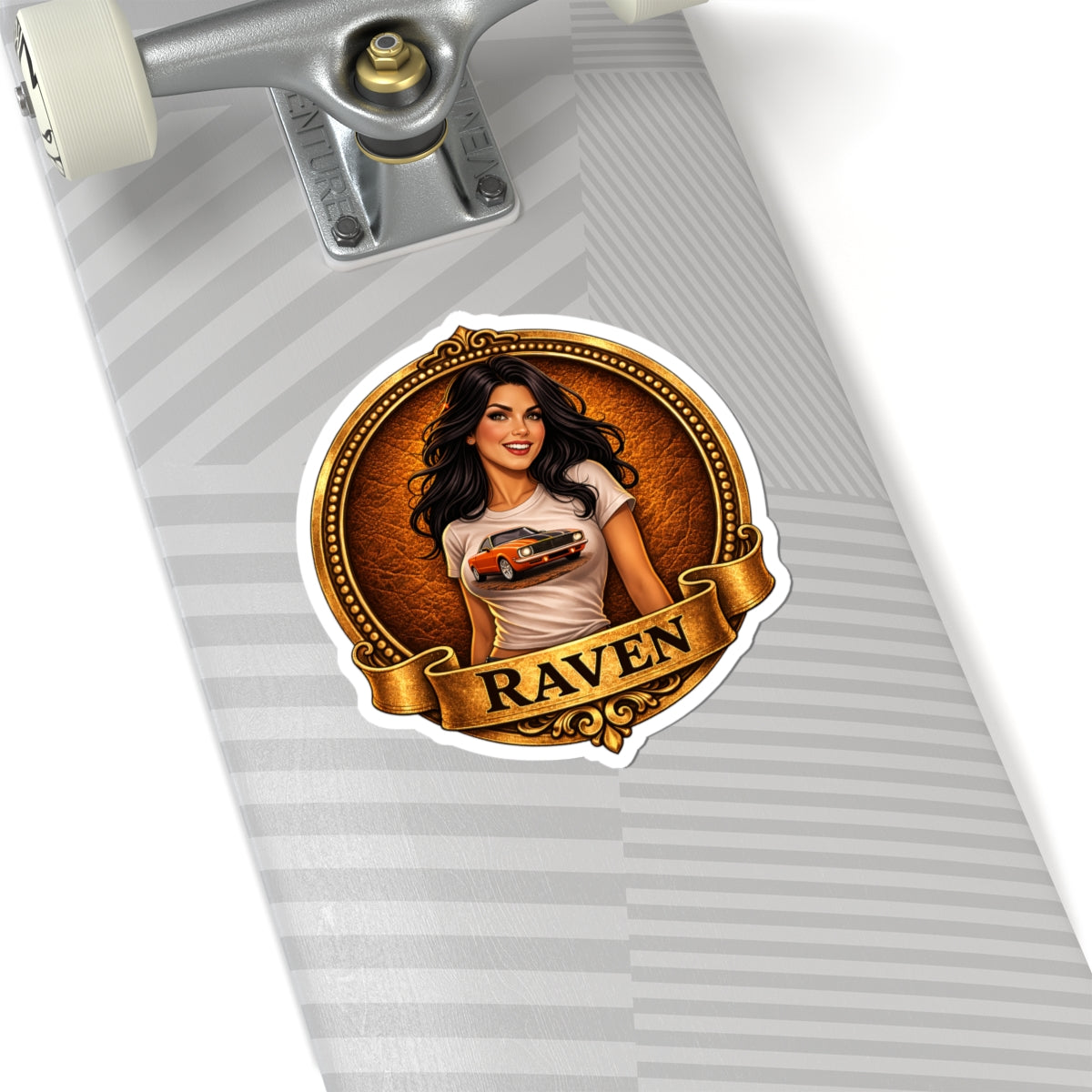 Retro Outlaw | Pin-Up Girl Series | Raven — Kiss-Cut Sticker