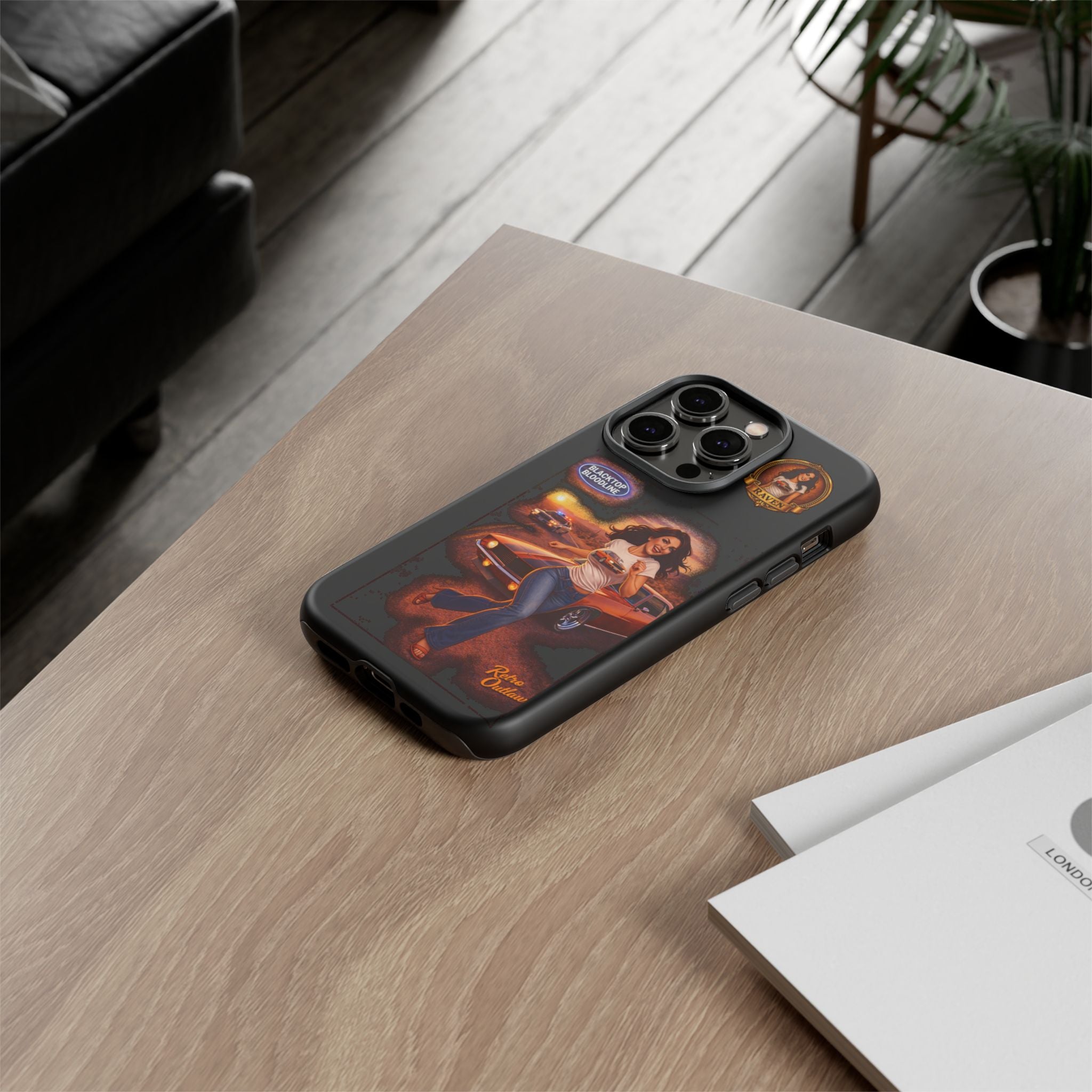 Retro Outlaw | Pin-Up Girl Series | Raven — Tough Phone Case
