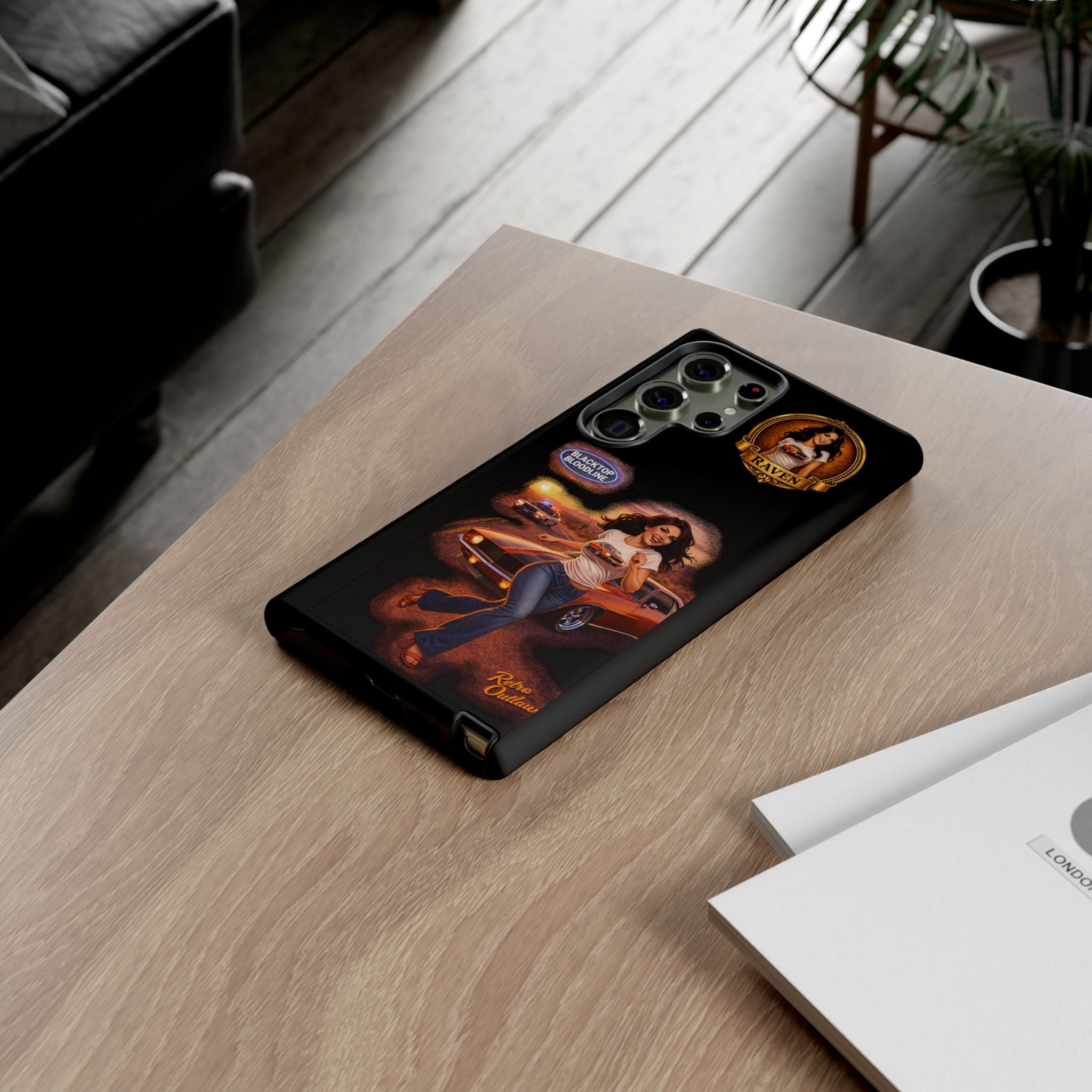 Retro Outlaw | Pin-Up Girl Series | Raven — Tough Phone Case