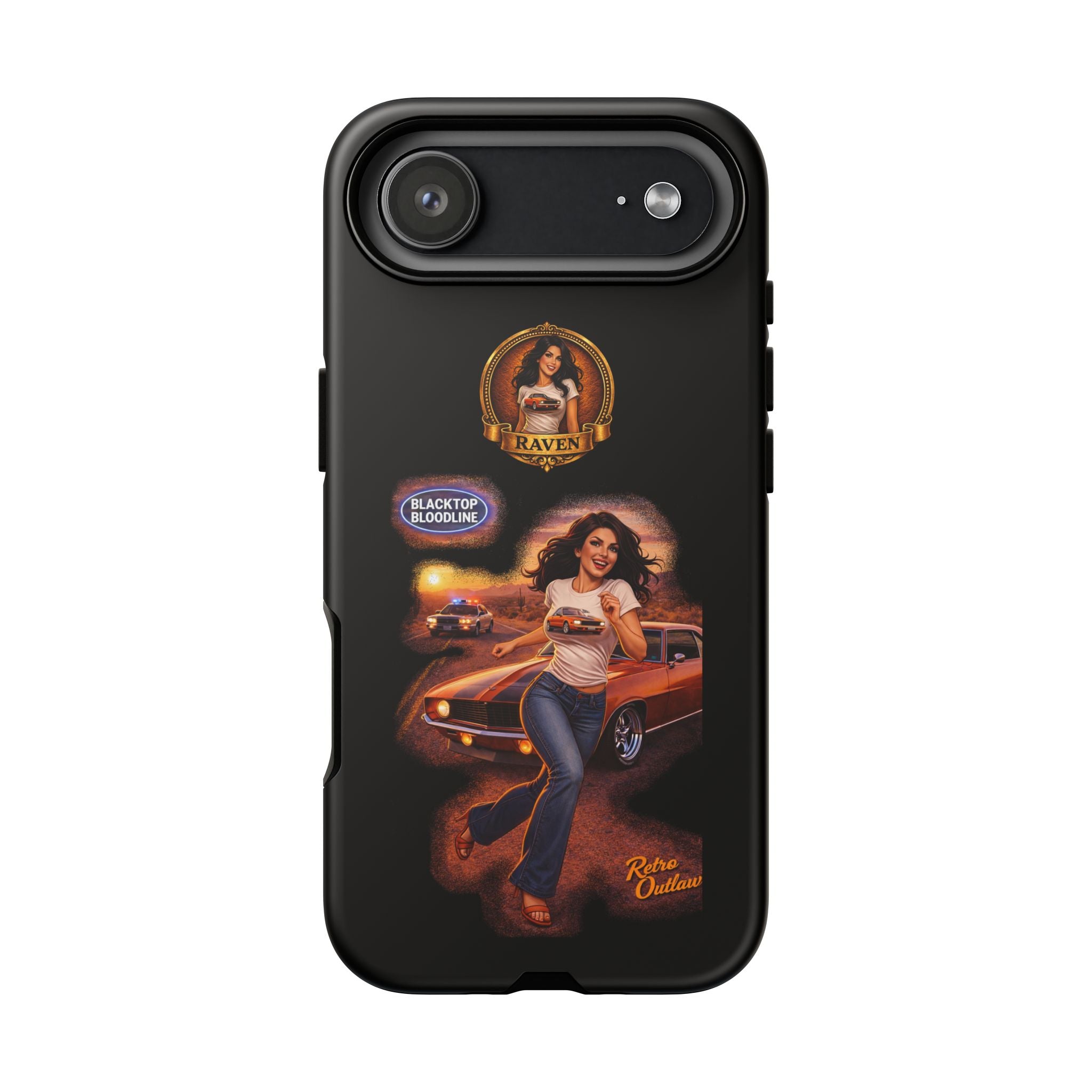 Retro Outlaw | Pin-Up Girl Series | Raven — Tough Phone Case