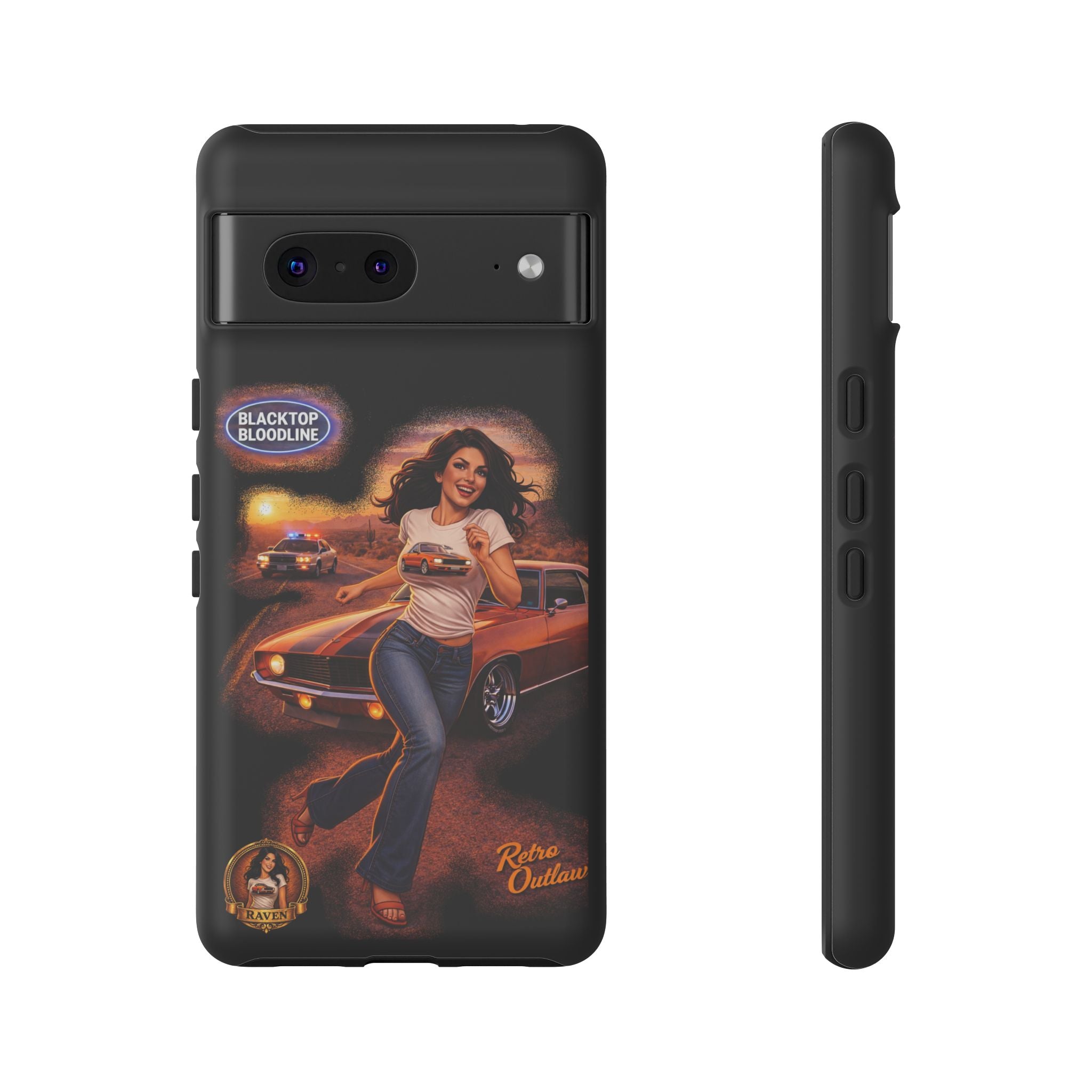 Retro Outlaw | Pin-Up Girl Series | Raven — Tough Phone Case