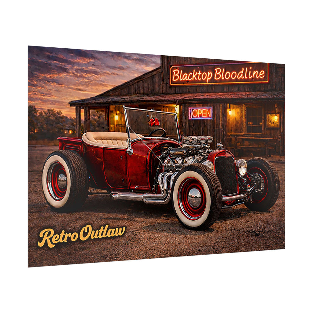 Retro Outlaw — Hot Rod Rolled Poster