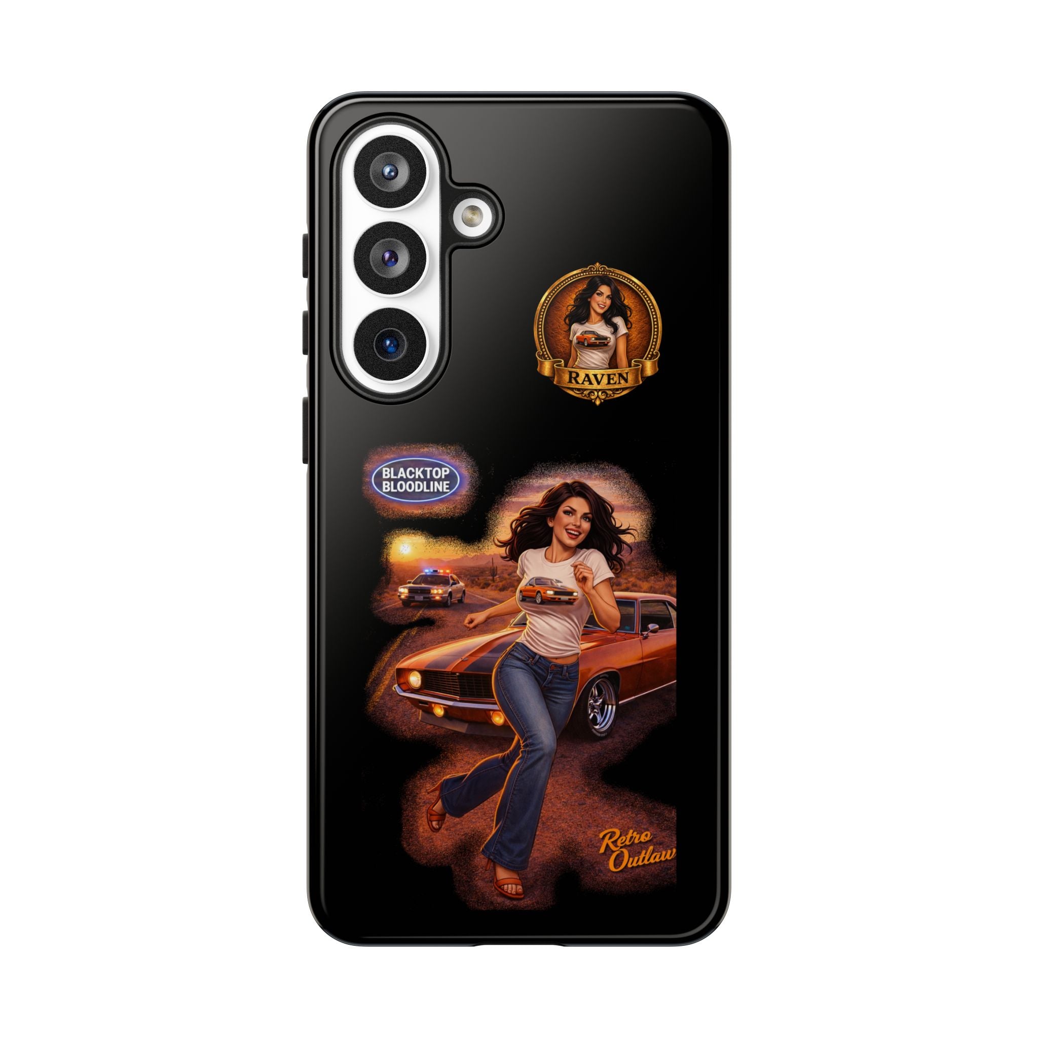 Retro Outlaw | Pin-Up Girl Series | Raven — Tough Phone Case
