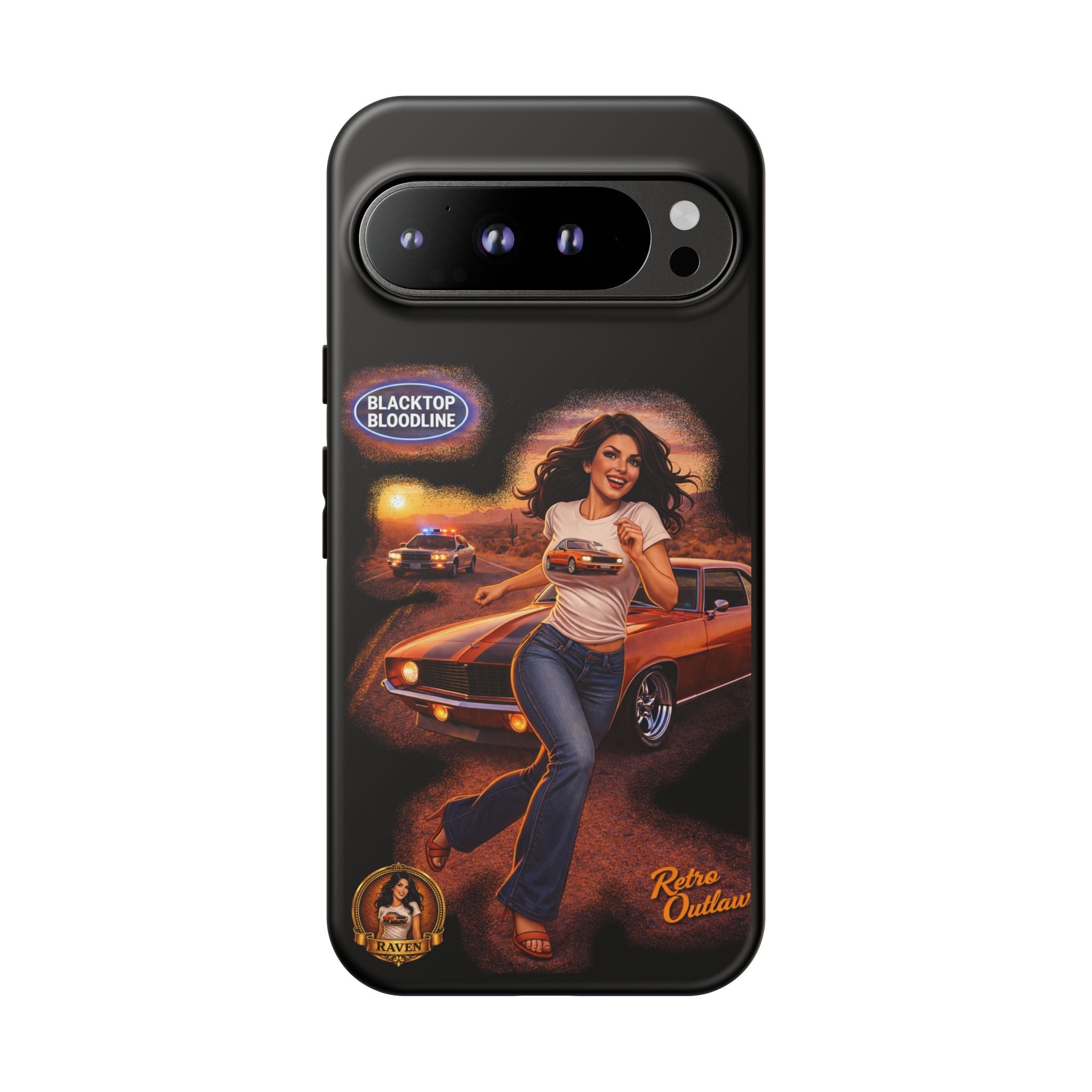 Retro Outlaw | Pin-Up Girl Series | Raven — Tough Phone Case