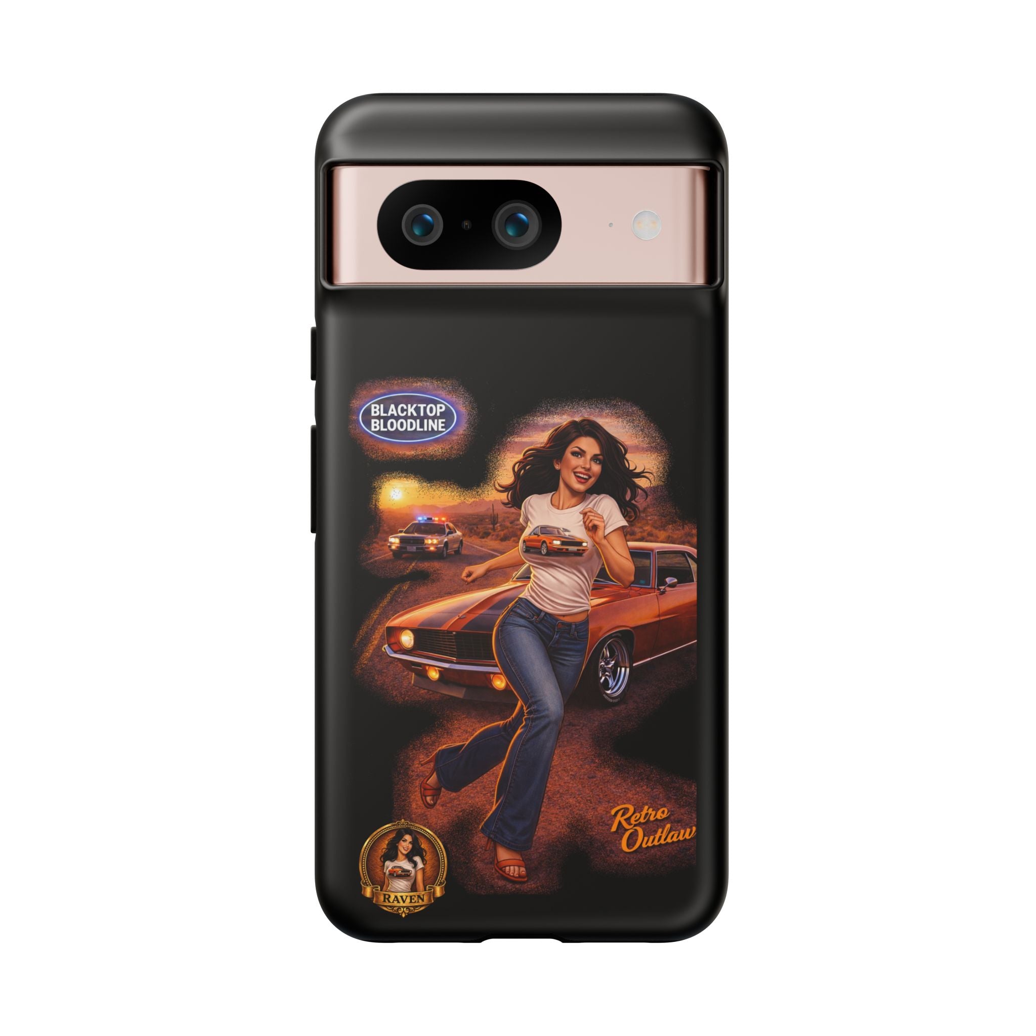 Retro Outlaw | Pin-Up Girl Series | Raven — Tough Phone Case