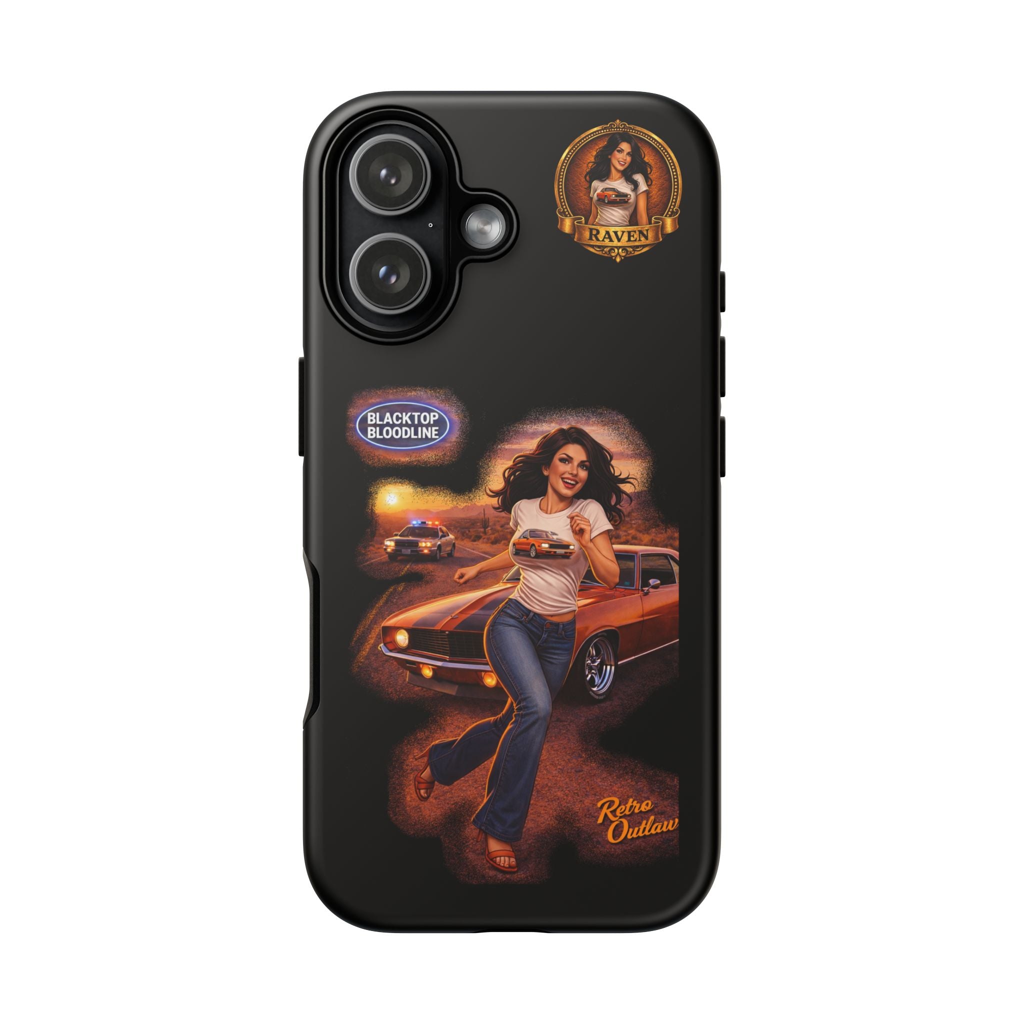 Retro Outlaw | Pin-Up Girl Series | Raven — Tough Phone Case