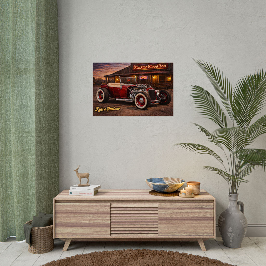 Retro Outlaw — Hot Rod Rolled Poster