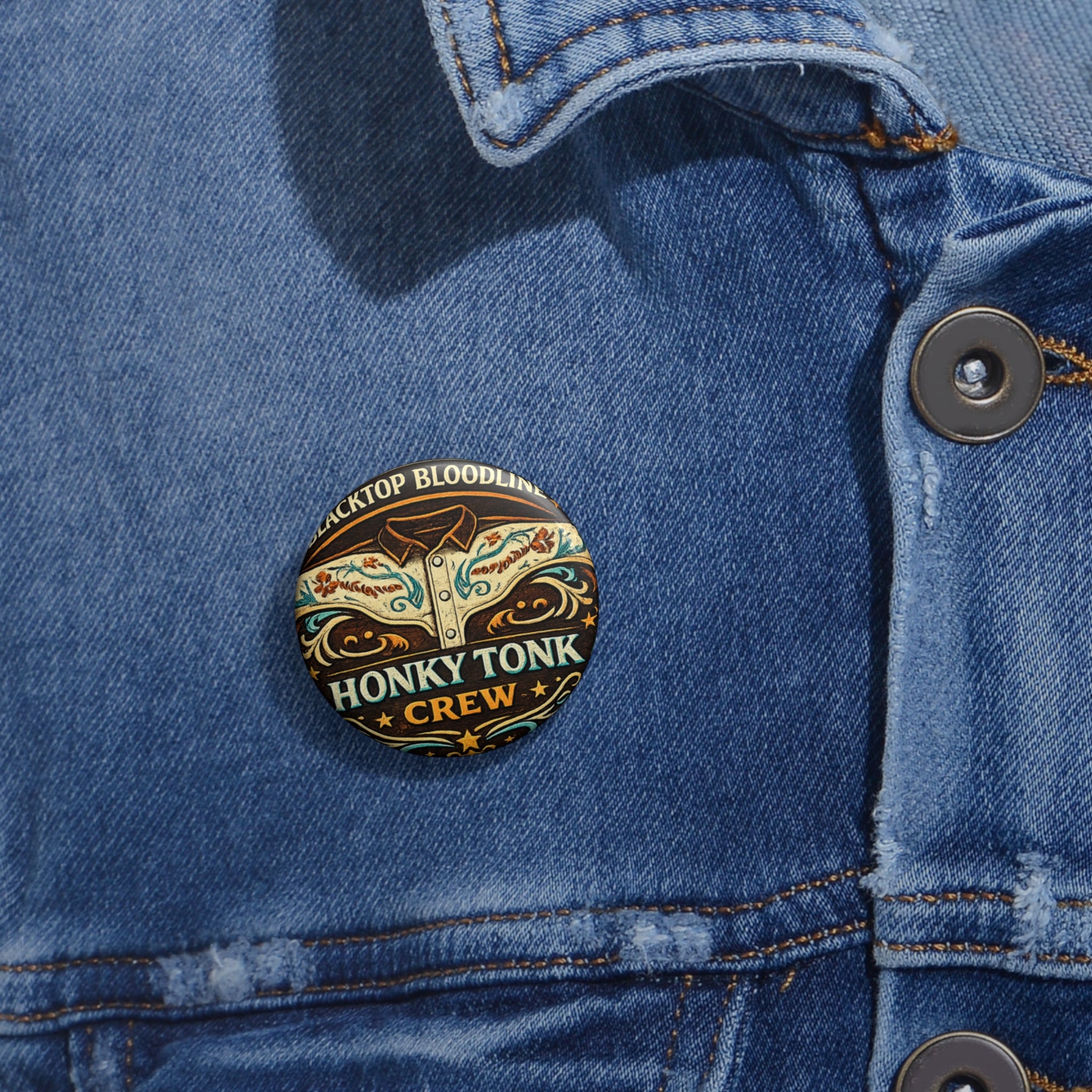 Retro Outlaw — Honky Tonk Crew Pin Button