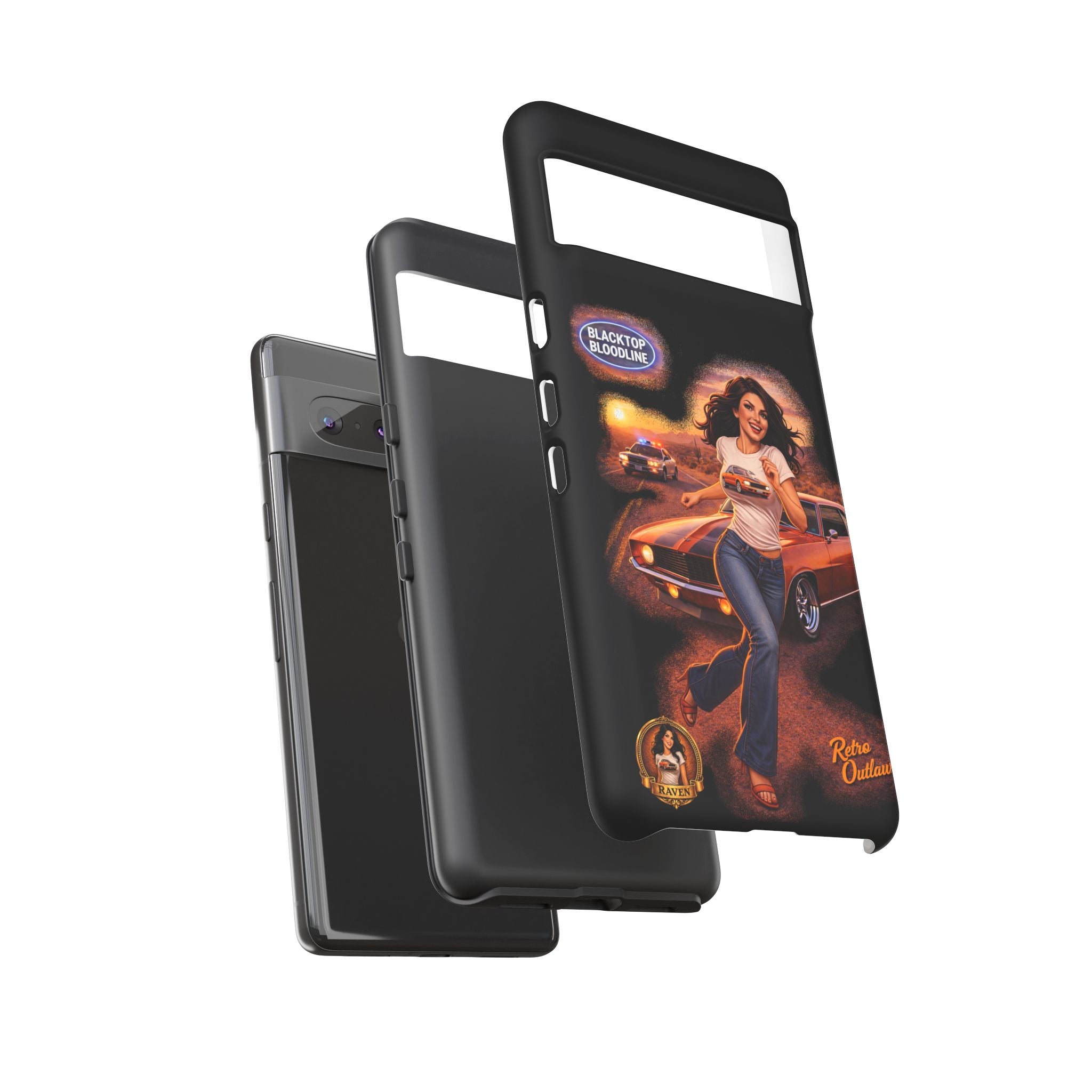 Retro Outlaw | Pin-Up Girl Series | Raven — Tough Phone Case