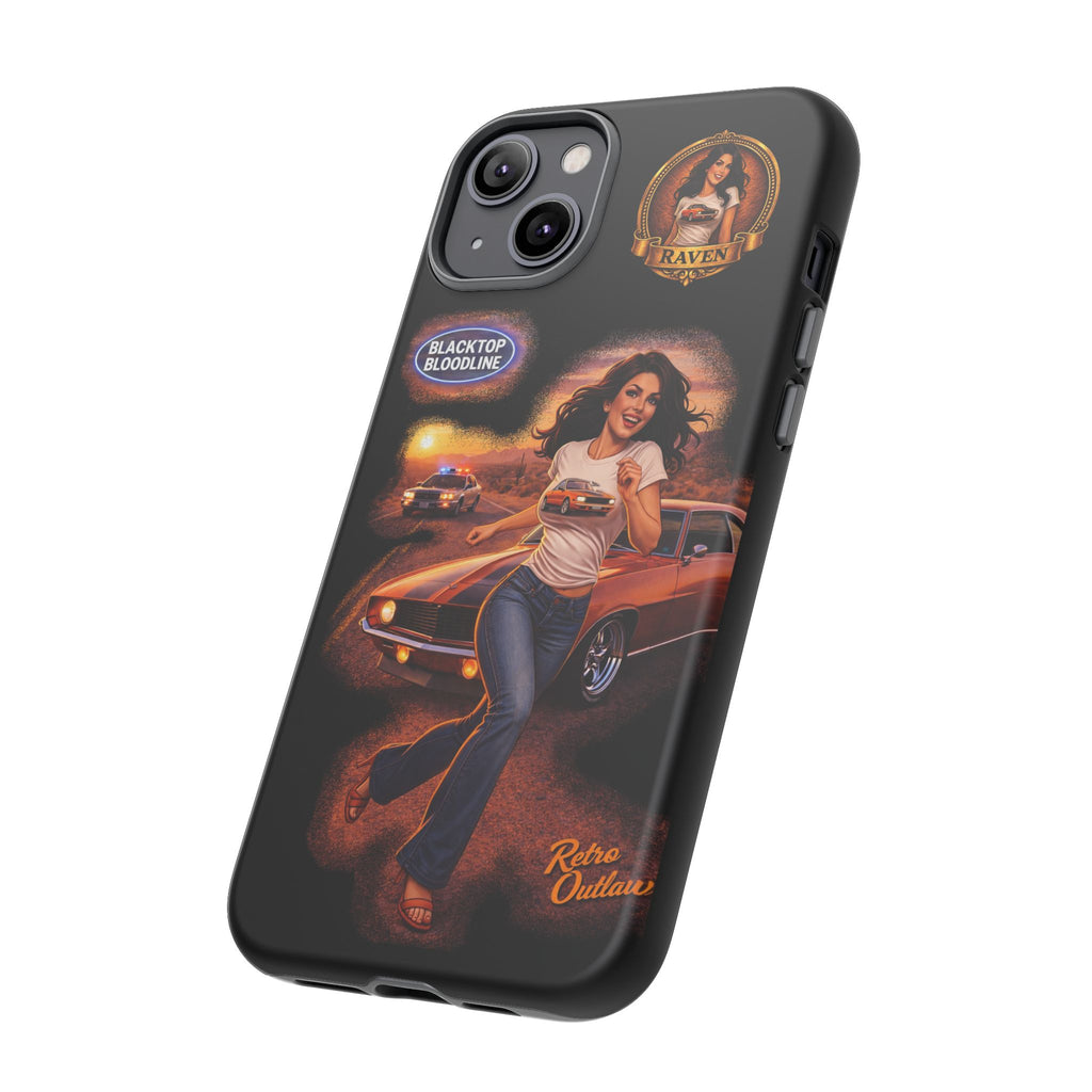 Retro Outlaw | Pin-Up Girl Series | Raven — Tough Phone Case