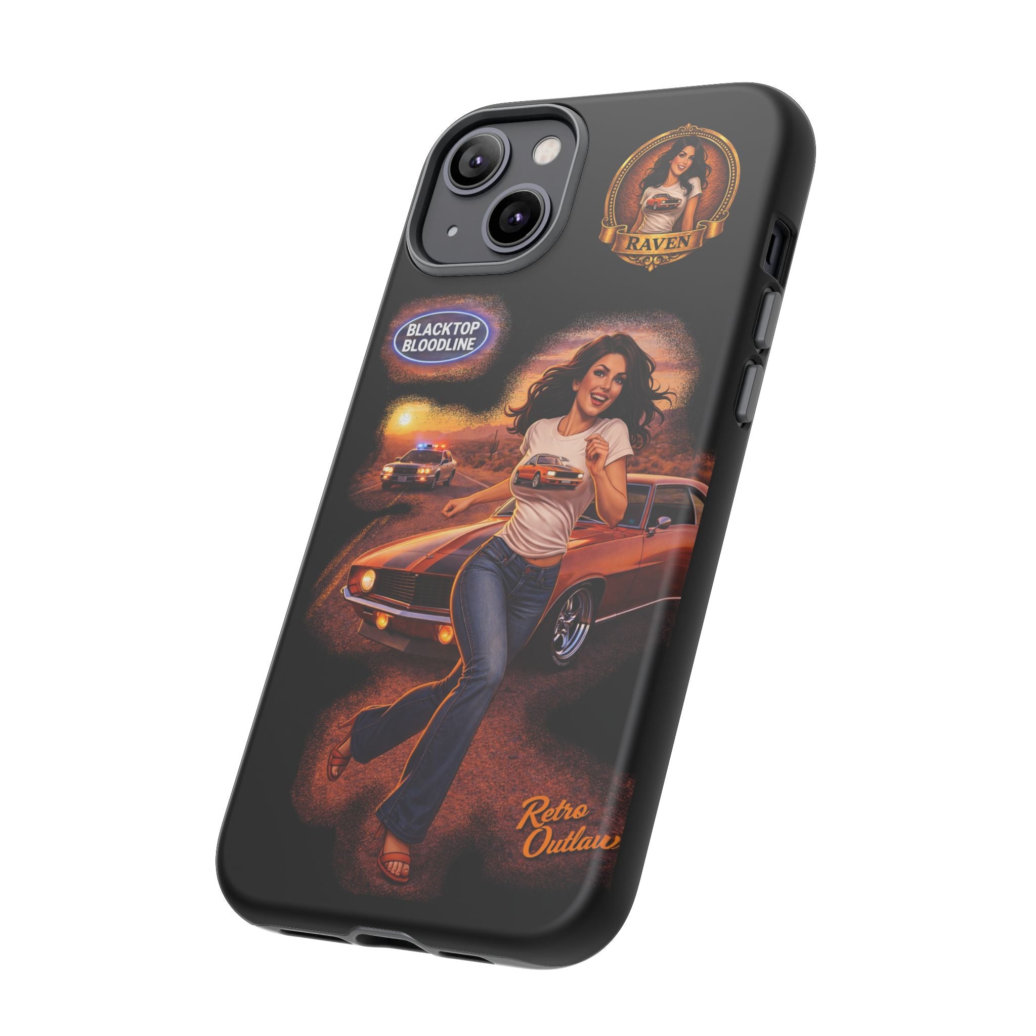 Retro Outlaw | Pin-Up Girl Series | Raven — Tough Phone Case
