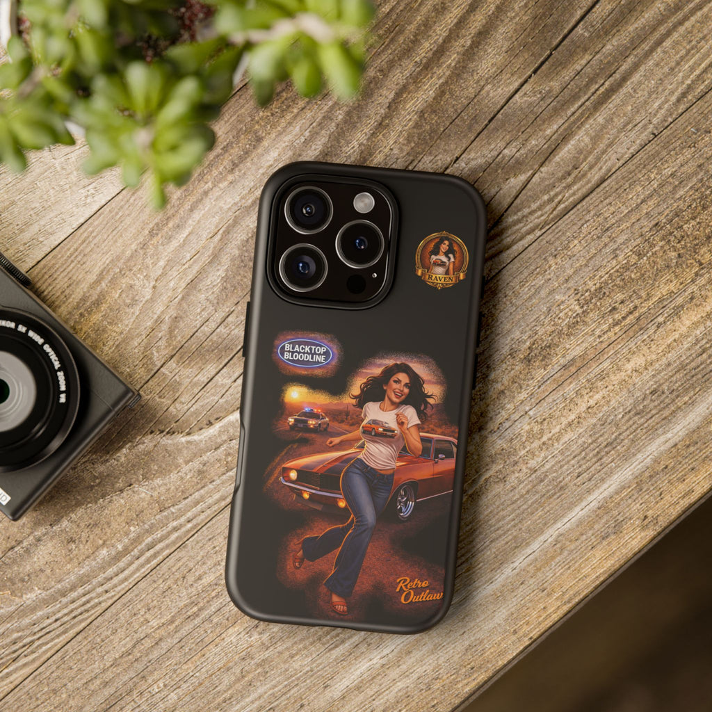 Retro Outlaw | Pin-Up Girl Series | Raven — Tough Phone Case