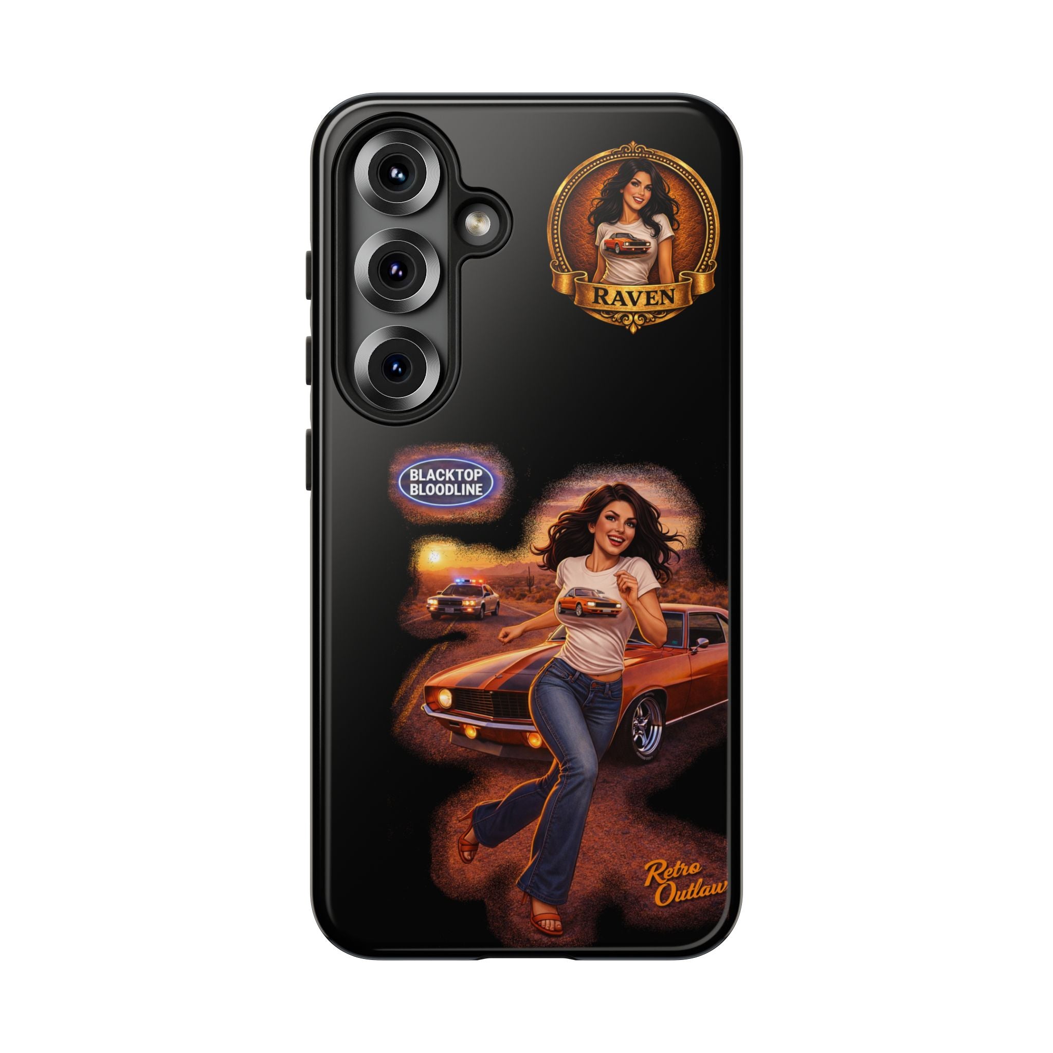 Retro Outlaw | Pin-Up Girl Series | Raven — Tough Phone Case