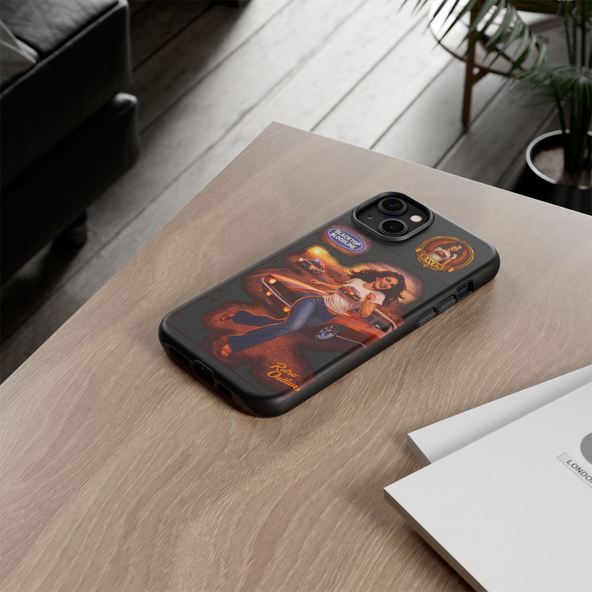 Retro Outlaw | Pin-Up Girl Series | Raven — Tough Phone Case