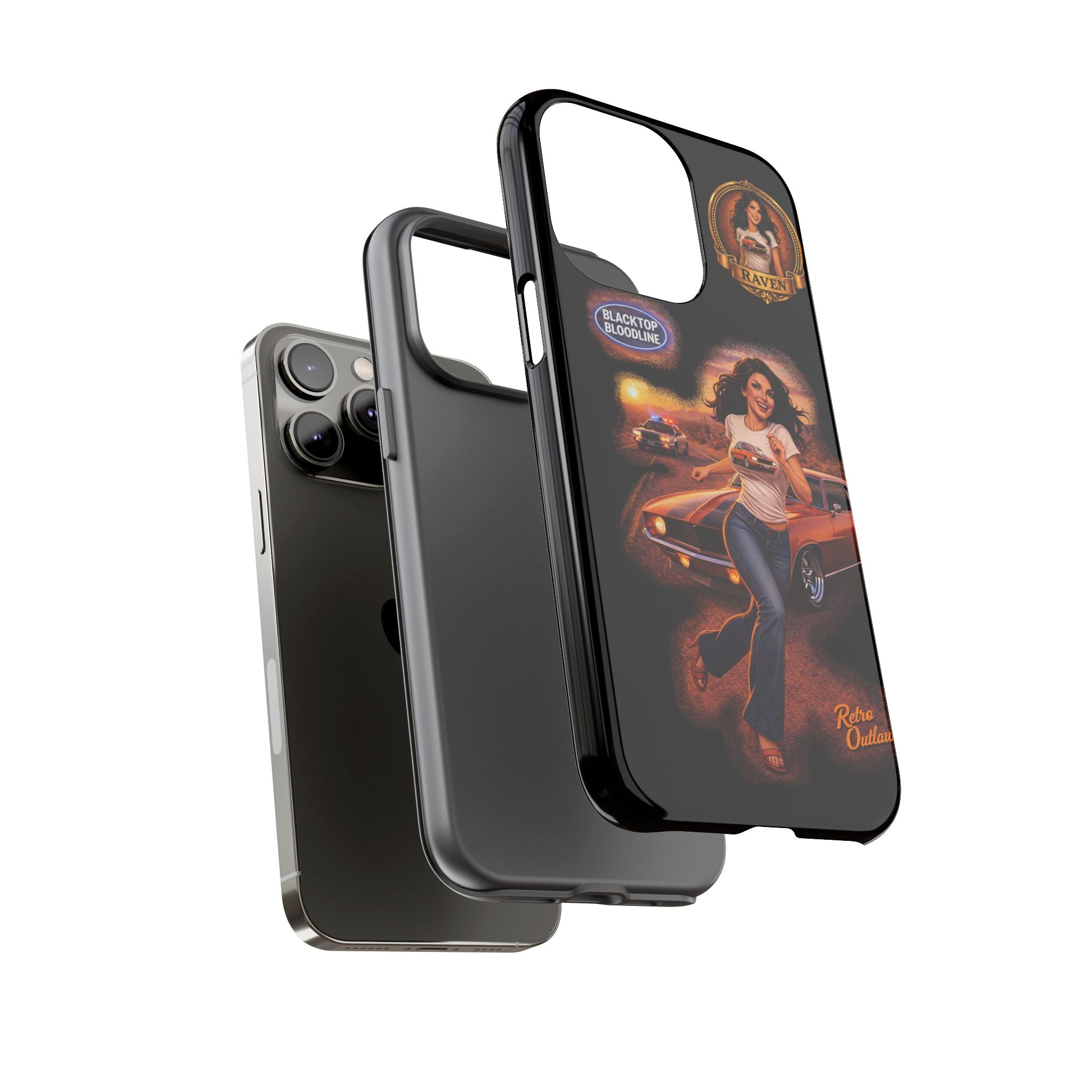 Retro Outlaw | Pin-Up Girl Series | Raven — Tough Phone Case