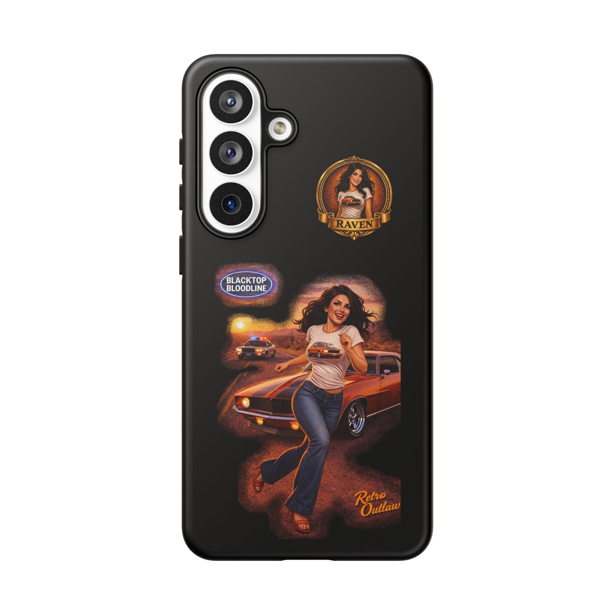 Retro Outlaw | Pin-Up Girl Series | Raven — Tough Phone Case