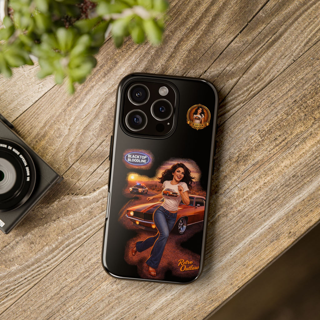 Retro Outlaw | Pin-Up Girl Series | Raven — Tough Phone Case