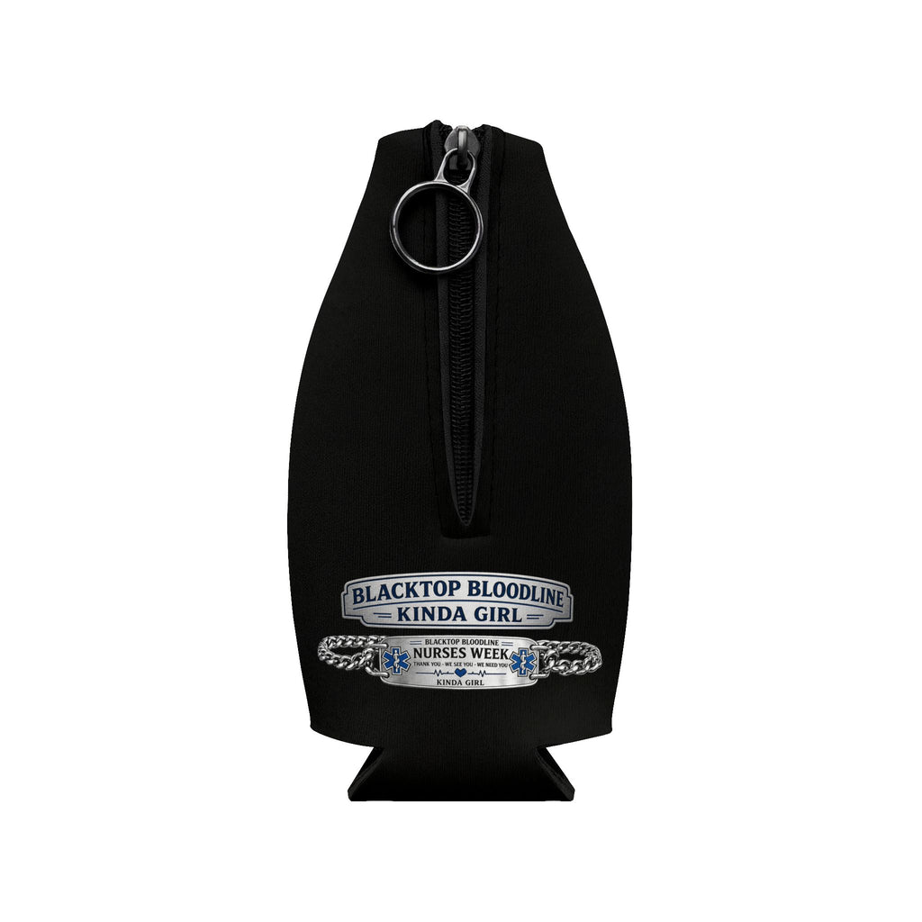 Blacktop Bloodline Kinda Girl – Nurse Zip-Up Bottle Cooler (Healthcare Hero Edition)