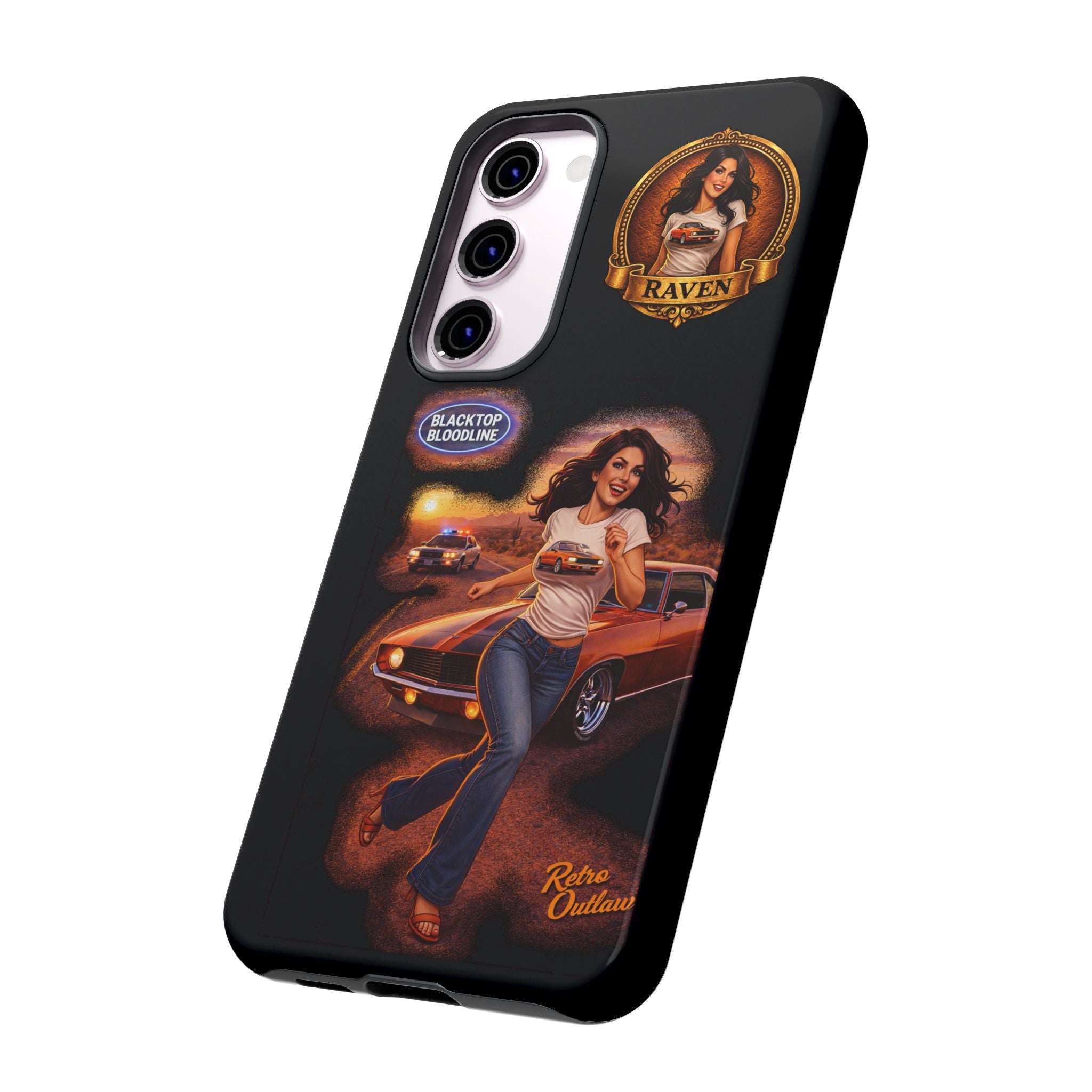 Retro Outlaw | Pin-Up Girl Series | Raven — Tough Phone Case