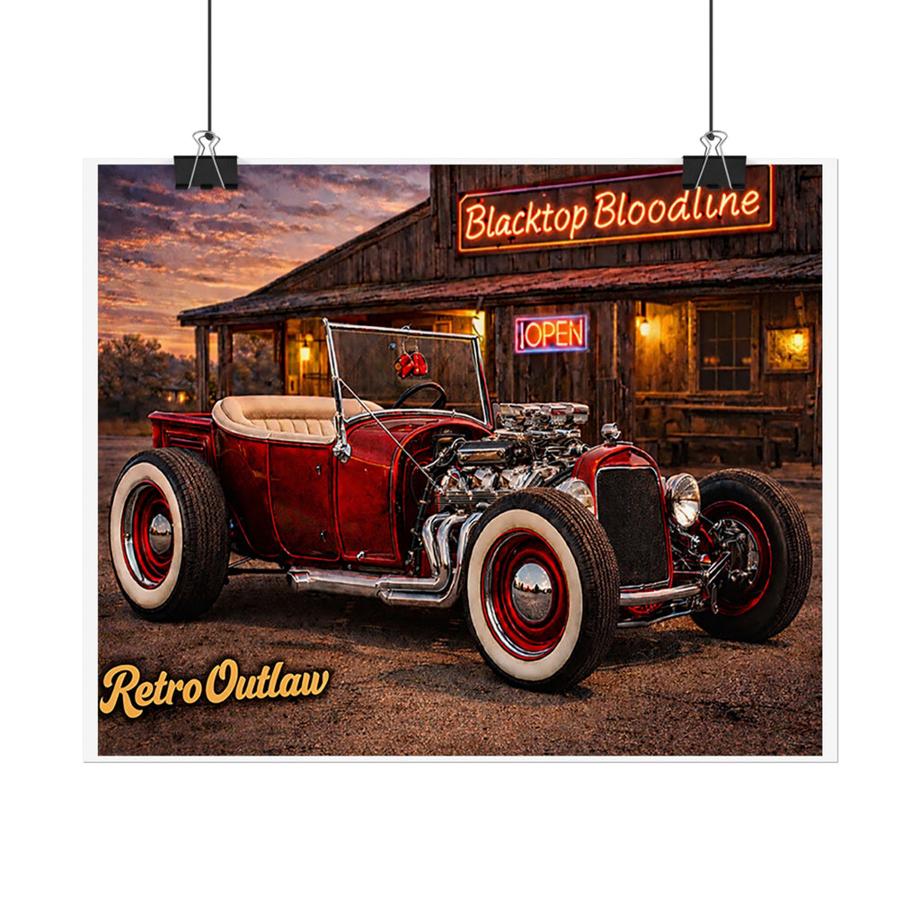 Retro Outlaw — Hot Rod Rolled Poster