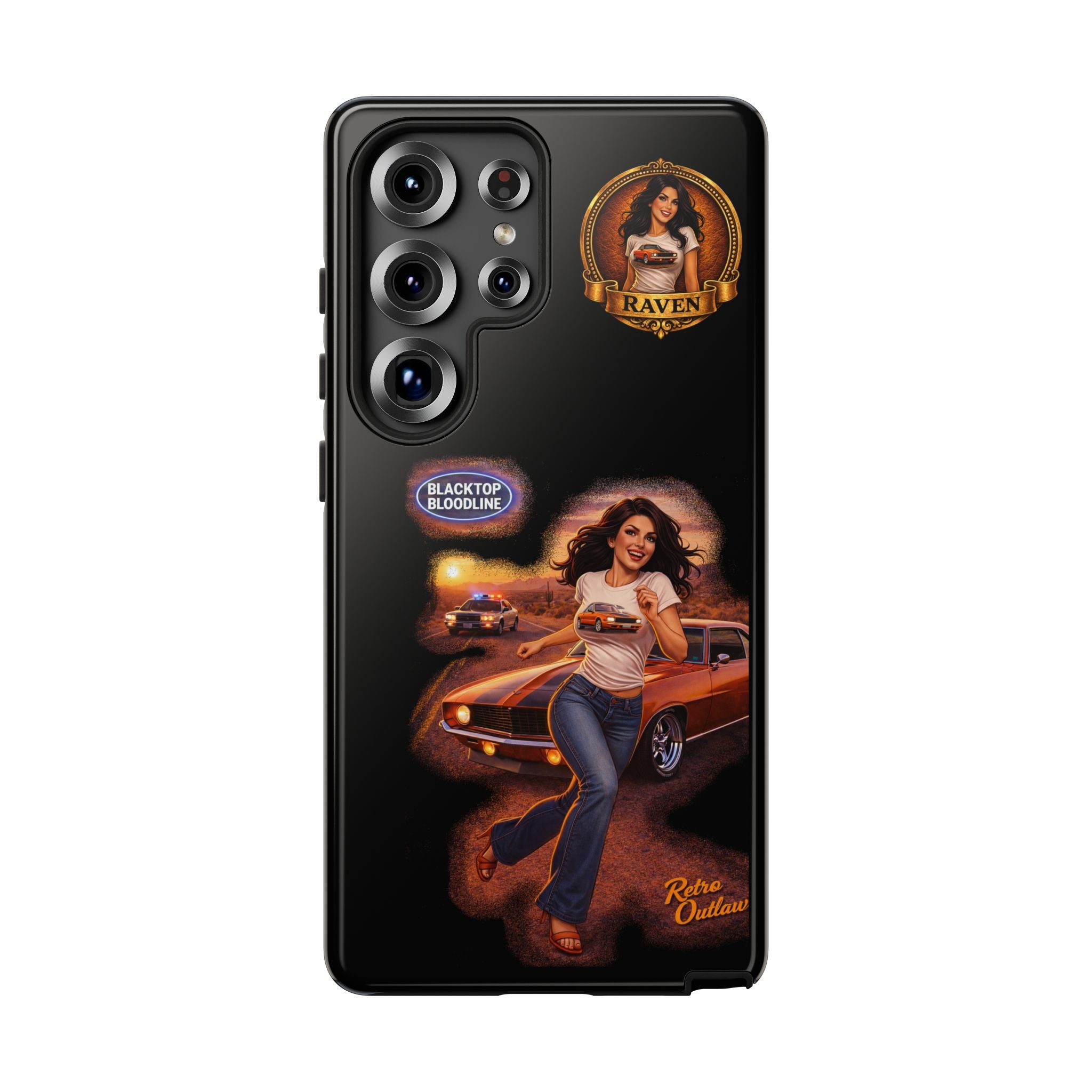 Retro Outlaw | Pin-Up Girl Series | Raven — Tough Phone Case