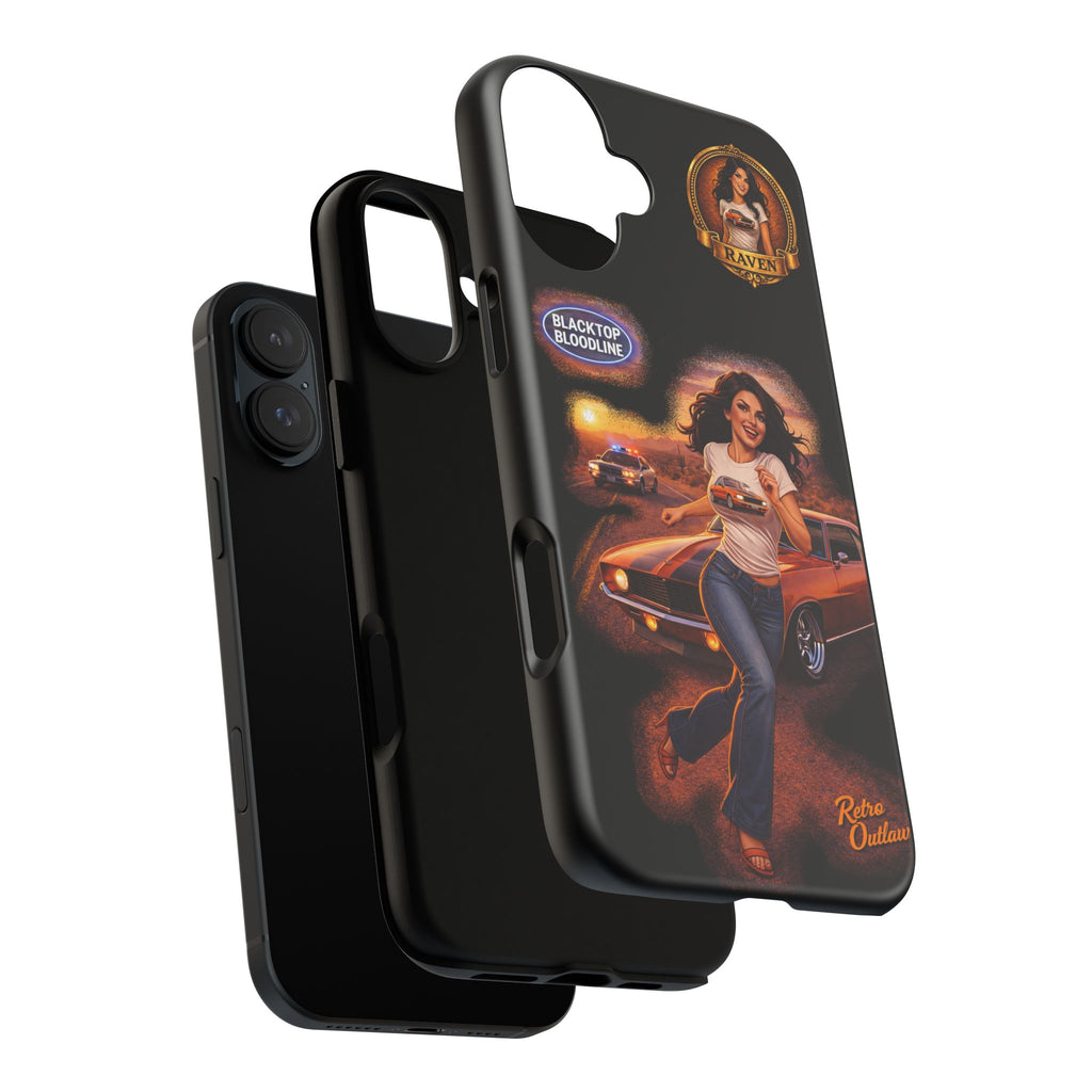 Retro Outlaw | Pin-Up Girl Series | Raven — Tough Phone Case