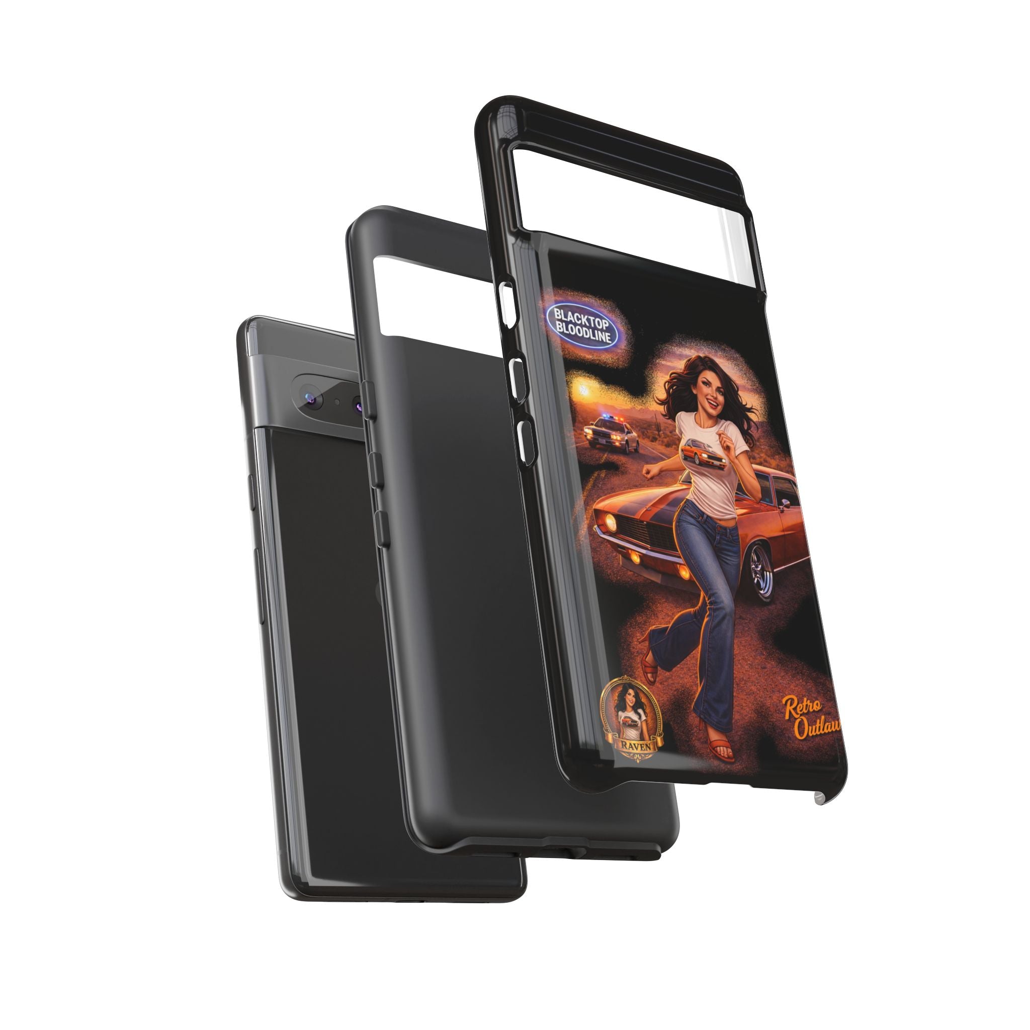 Retro Outlaw | Pin-Up Girl Series | Raven — Tough Phone Case