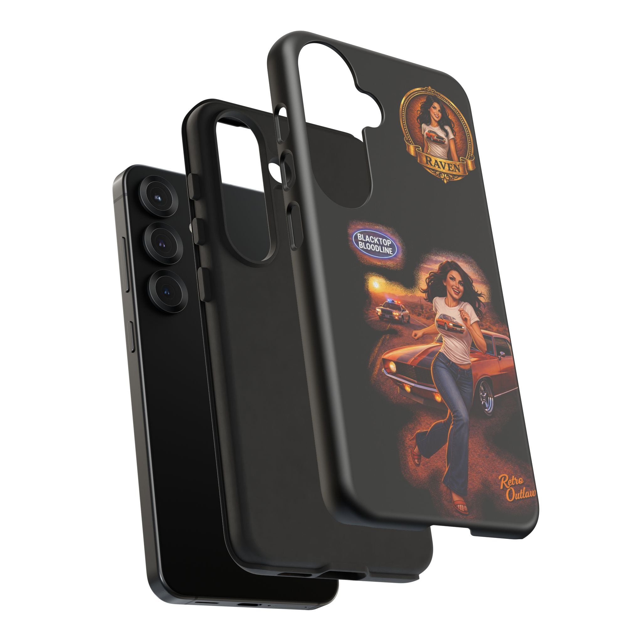 Retro Outlaw | Pin-Up Girl Series | Raven — Tough Phone Case