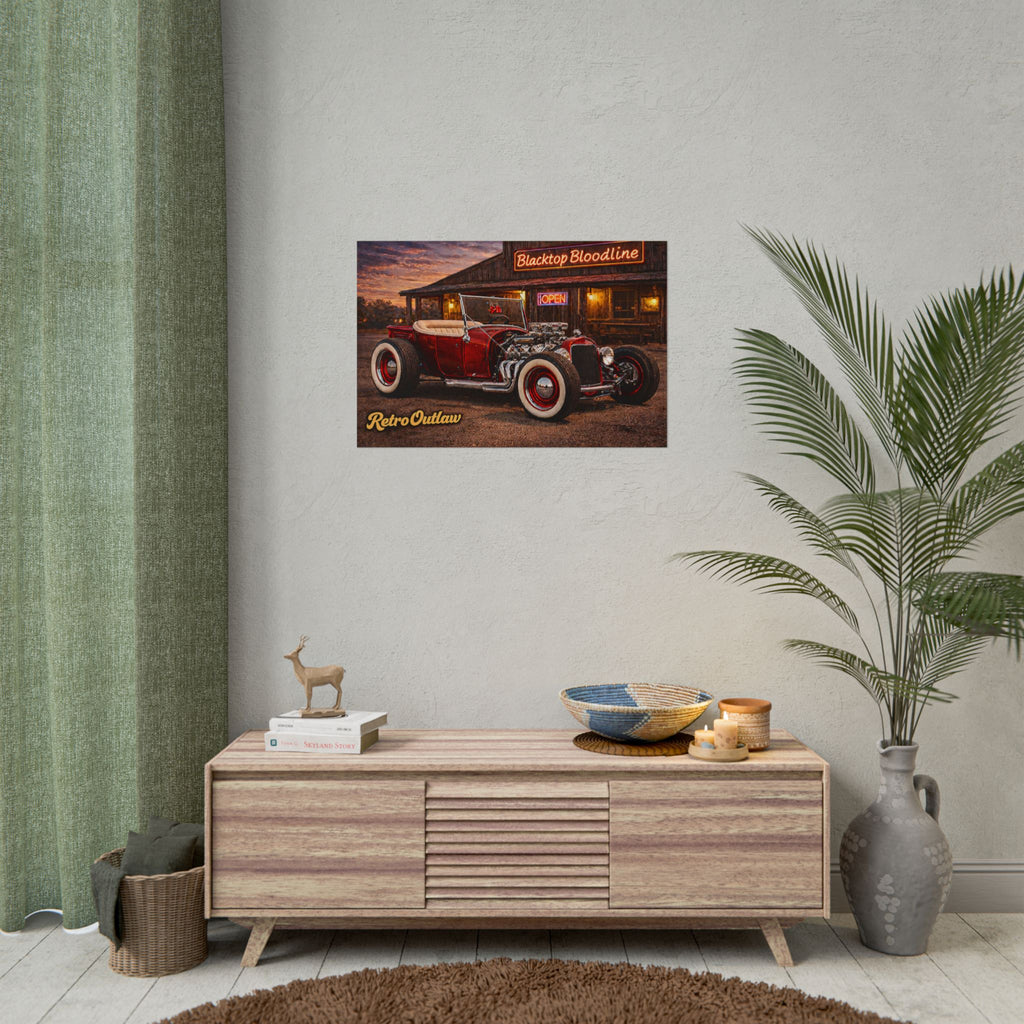 Retro Outlaw — Hot Rod Rolled Poster