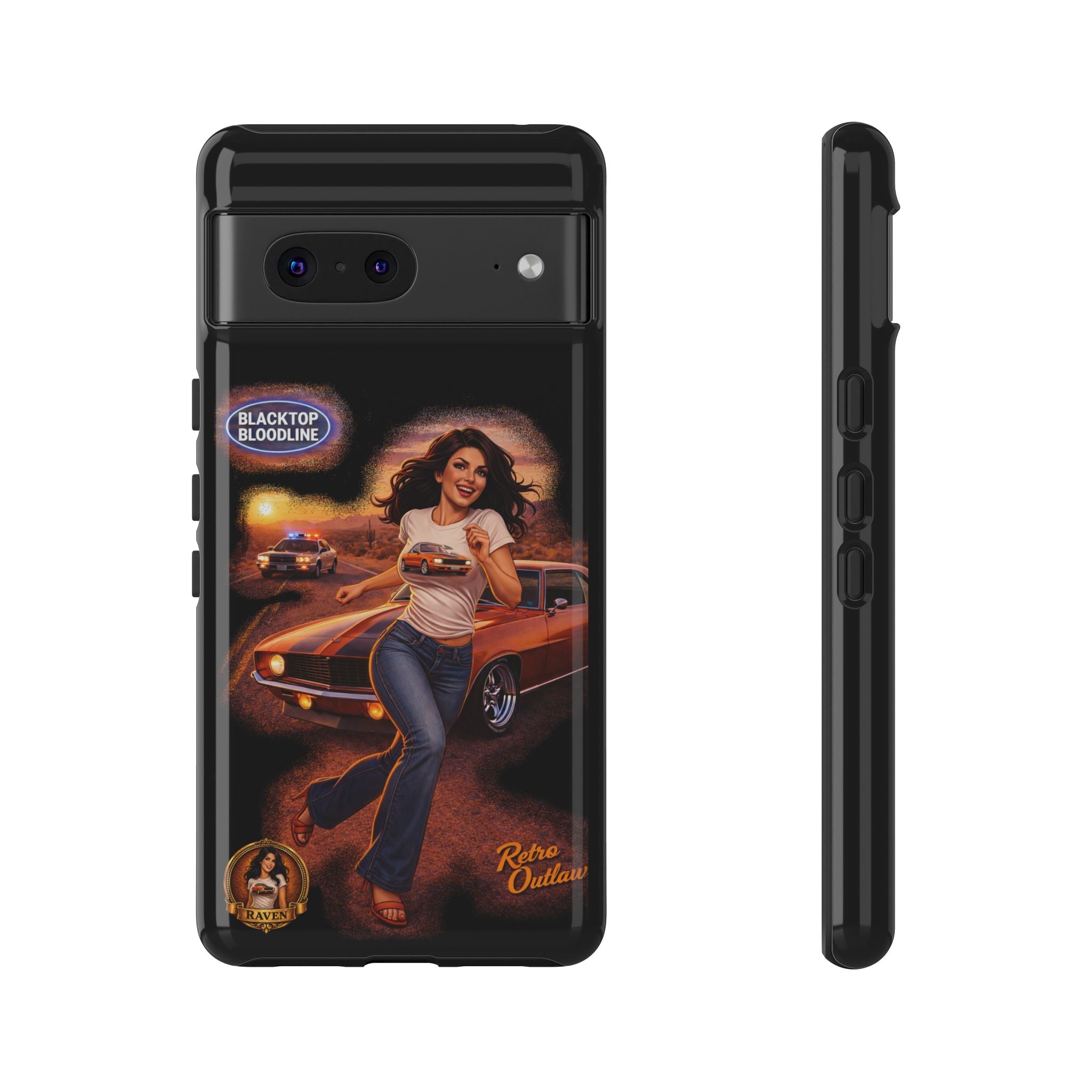 Retro Outlaw | Pin-Up Girl Series | Raven — Tough Phone Case