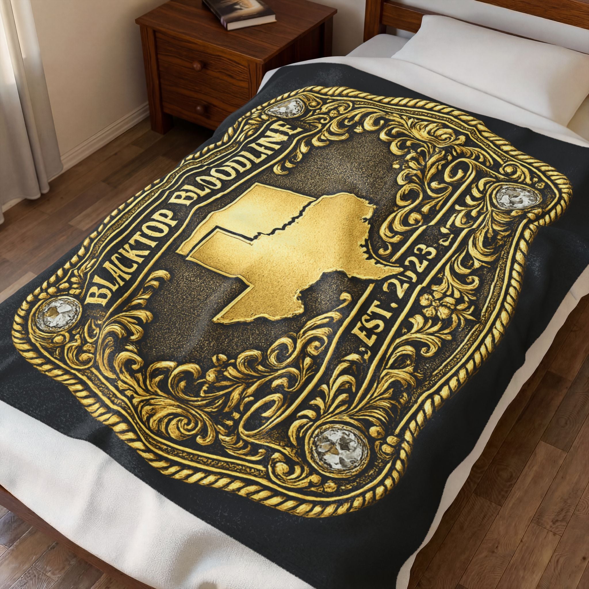 Gold Buckle — Velveteen Plush Blanket