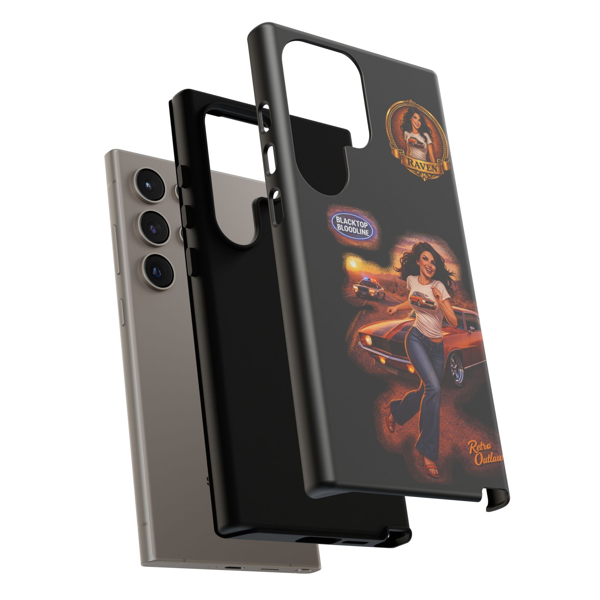 Retro Outlaw | Pin-Up Girl Series | Raven — Tough Phone Case