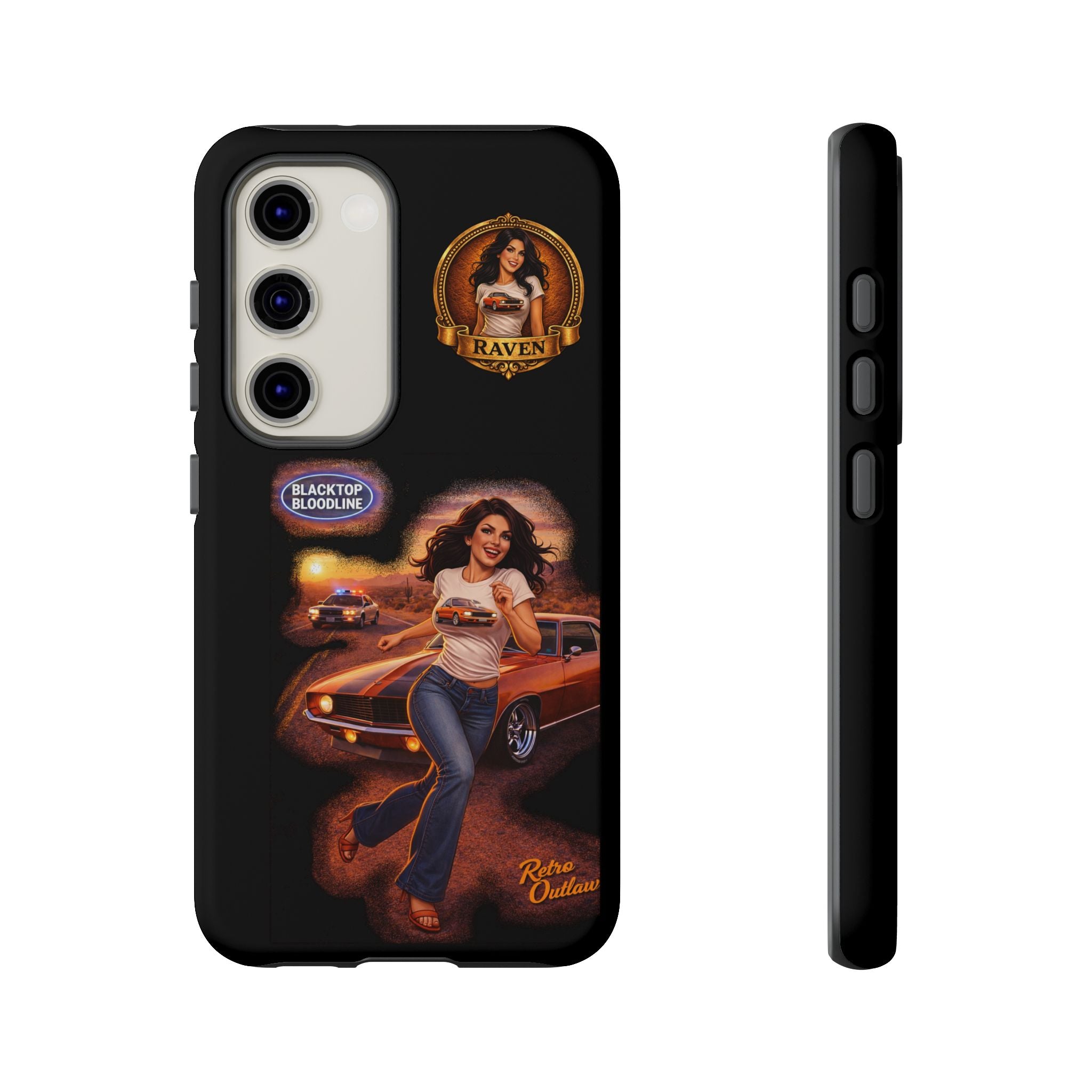 Retro Outlaw | Pin-Up Girl Series | Raven — Tough Phone Case