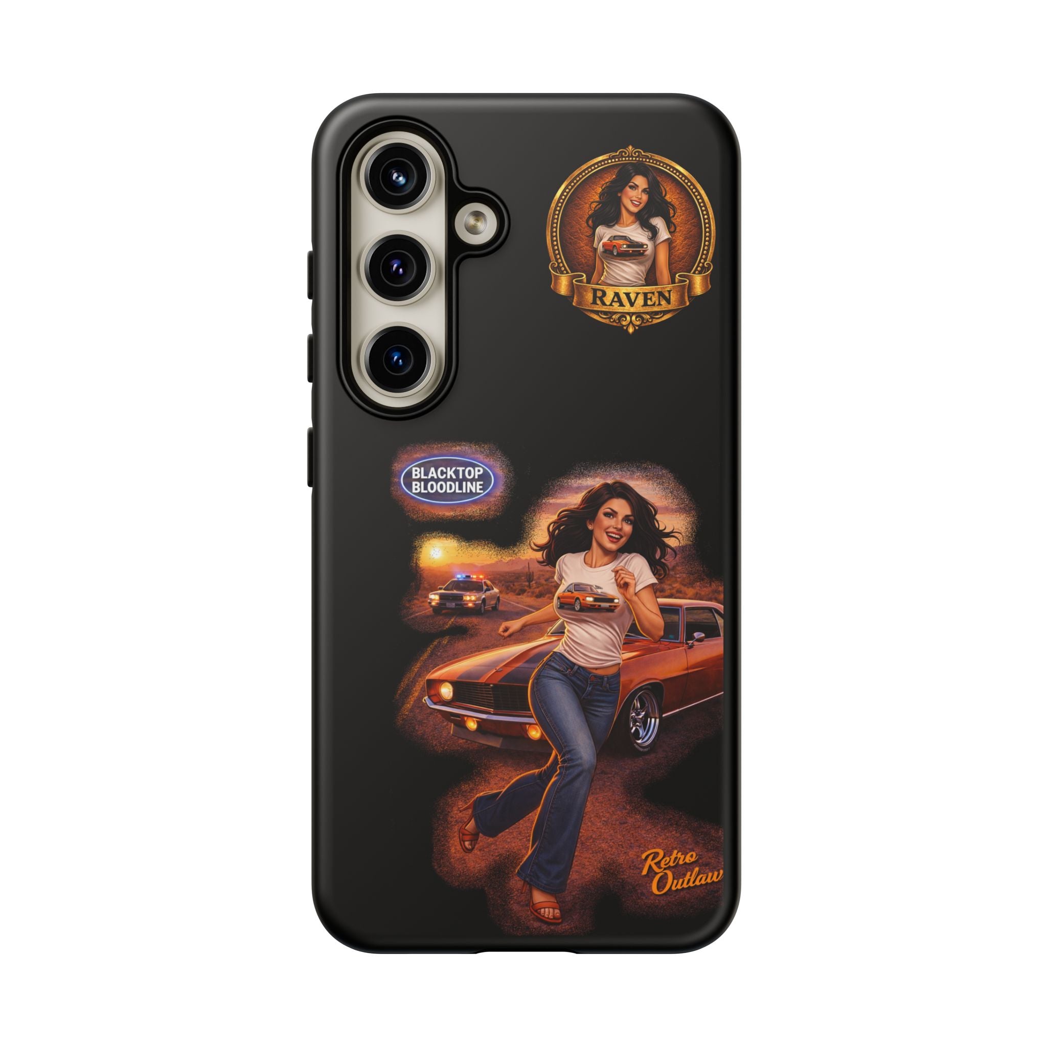 Retro Outlaw | Pin-Up Girl Series | Raven — Tough Phone Case