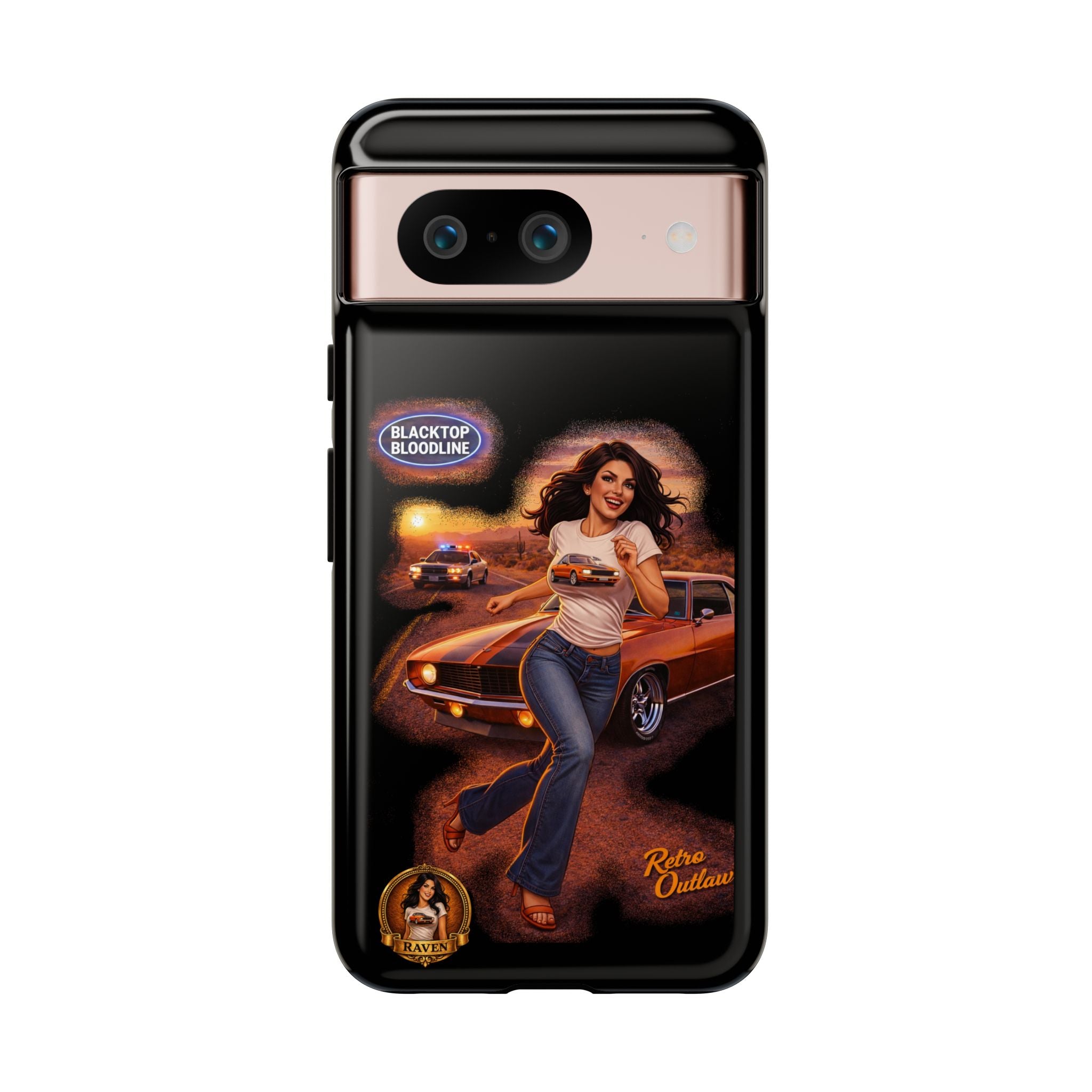 Retro Outlaw | Pin-Up Girl Series | Raven — Tough Phone Case