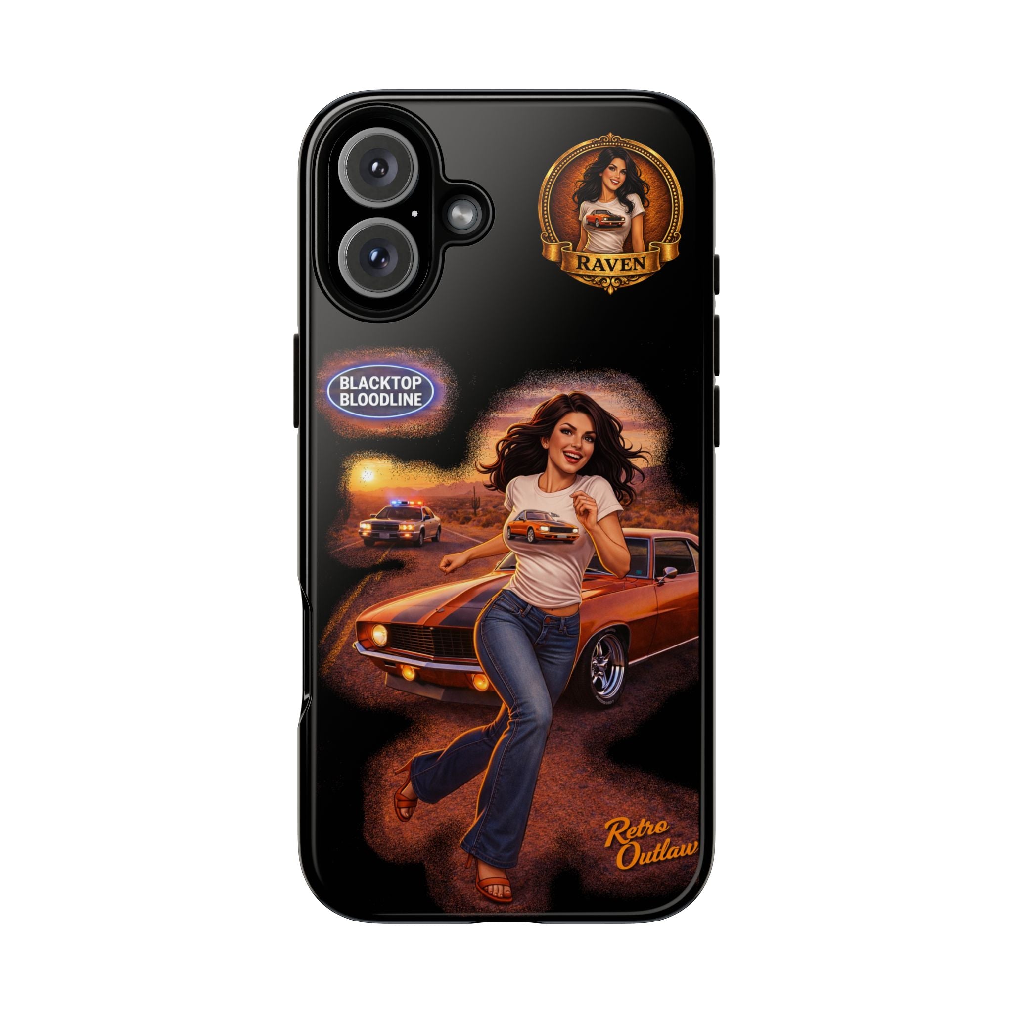 Retro Outlaw | Pin-Up Girl Series | Raven — Tough Phone Case