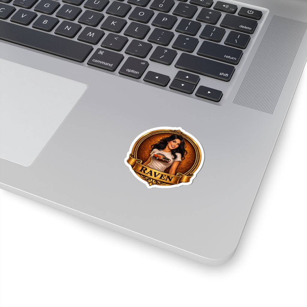 Retro Outlaw | Pin-Up Girl Series | Raven — Kiss-Cut Sticker