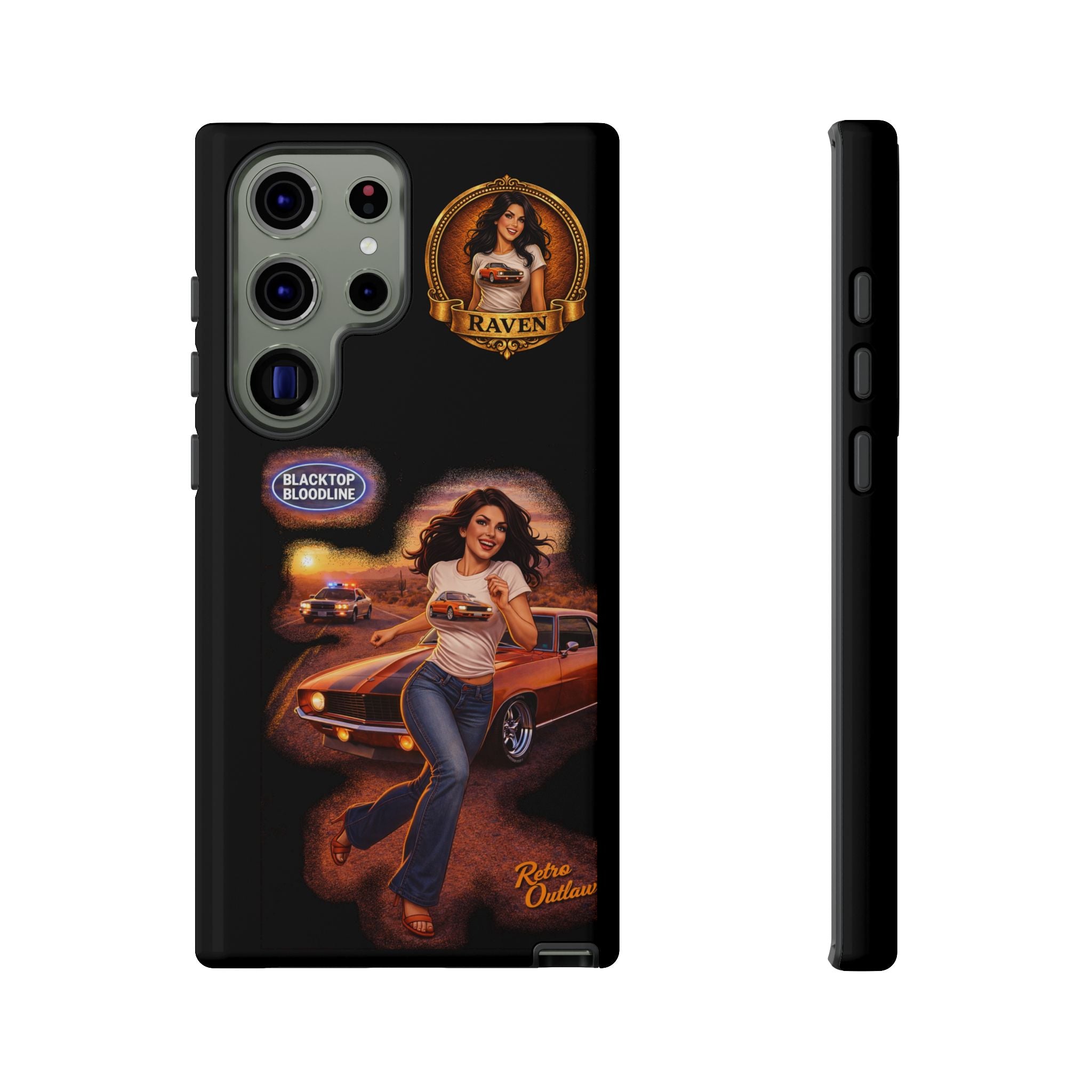 Retro Outlaw | Pin-Up Girl Series | Raven — Tough Phone Case