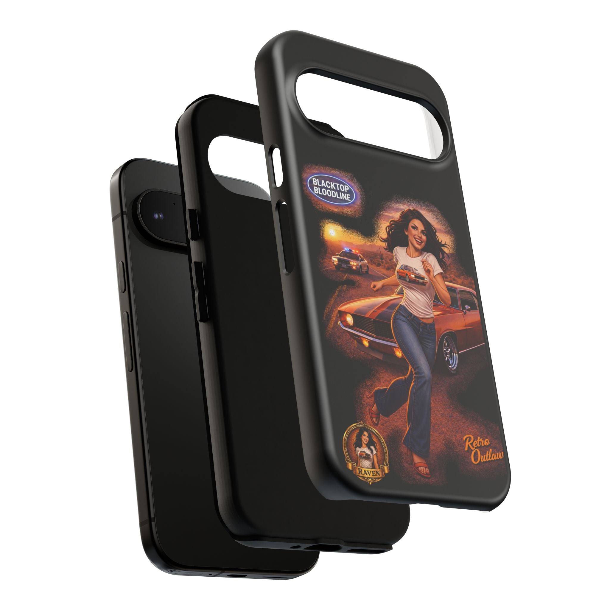 Retro Outlaw | Pin-Up Girl Series | Raven — Tough Phone Case