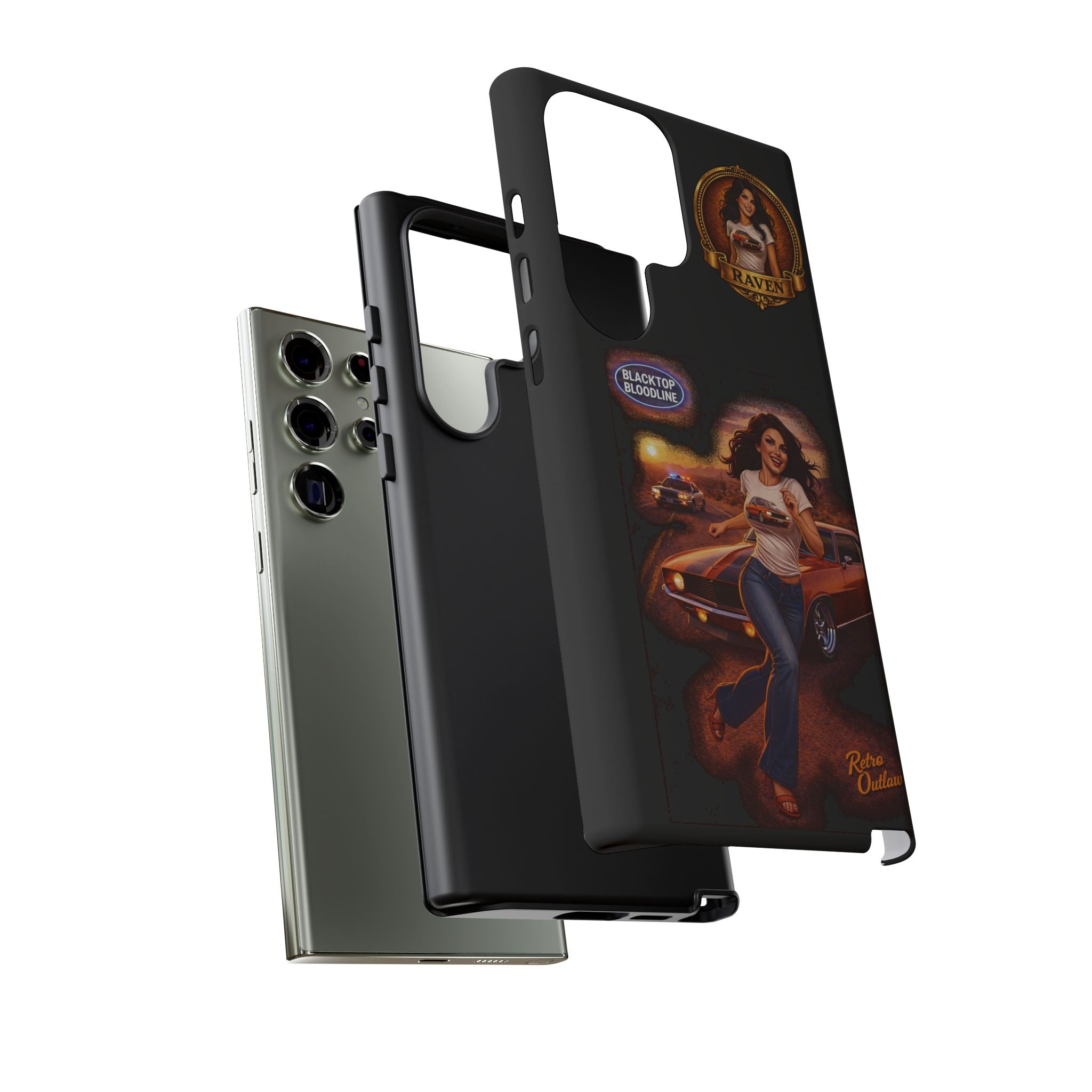 Retro Outlaw | Pin-Up Girl Series | Raven — Tough Phone Case